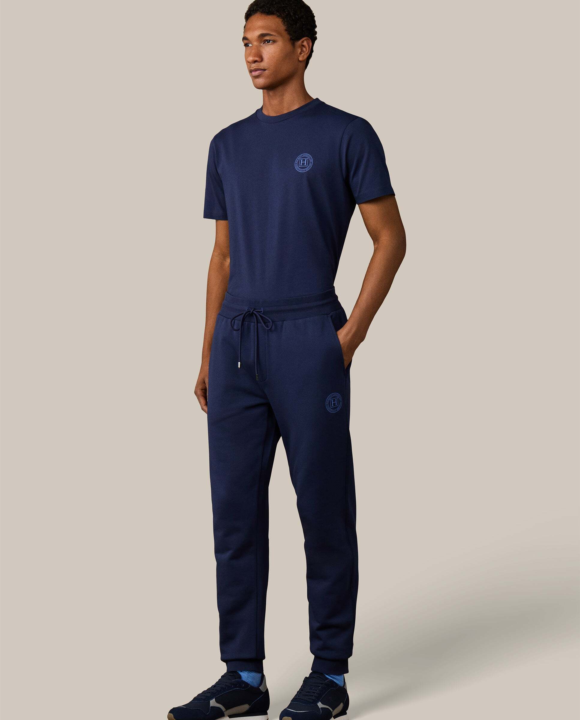 Jogger de hombre de felpa con logo h - Hackett - Azul Azul-6