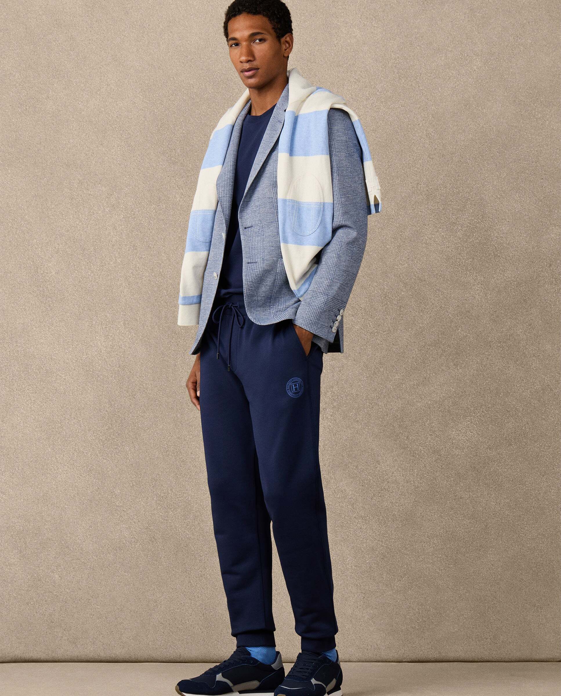 Jogger de hombre de felpa con logo h - Hackett - Azul Azul-7