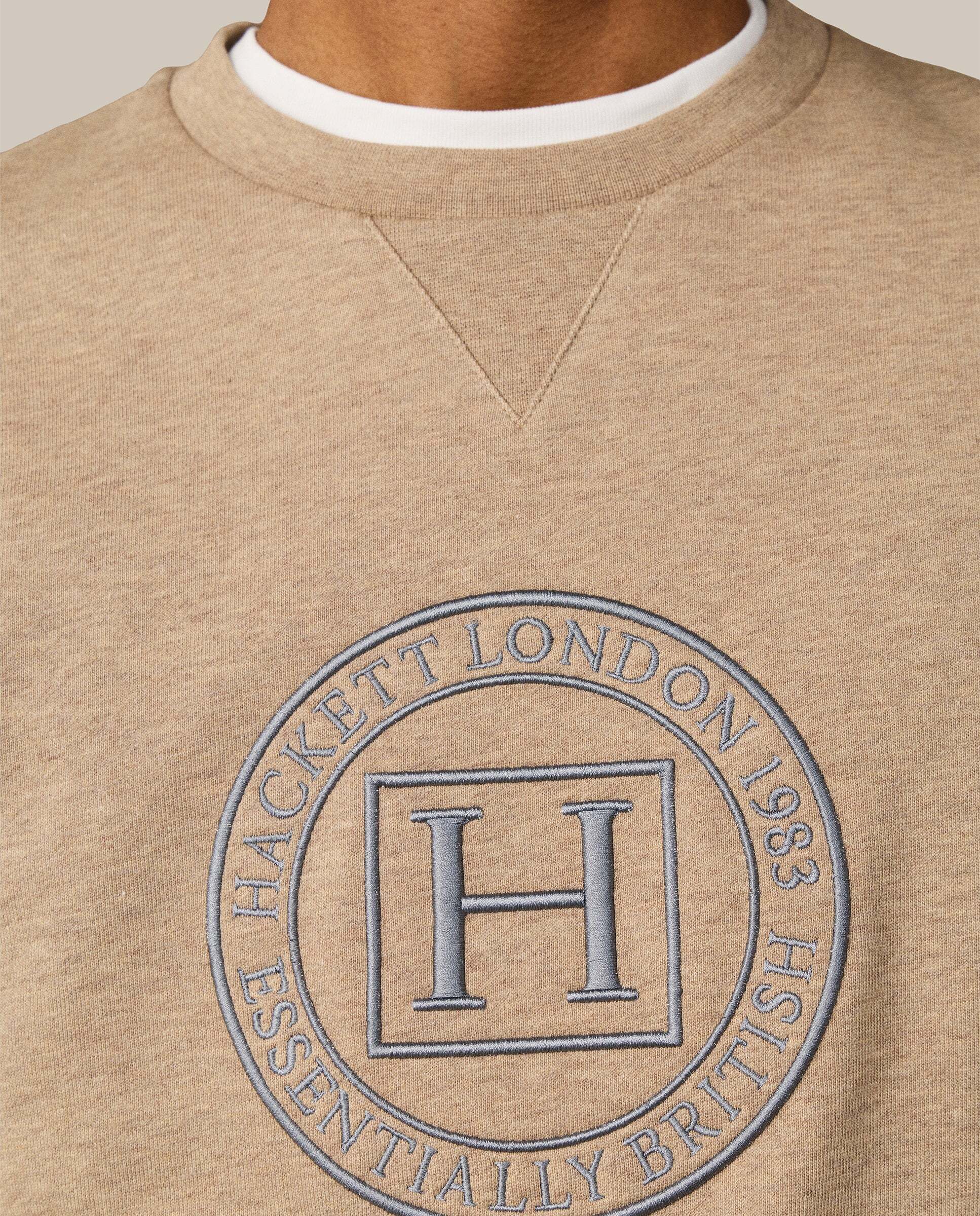 Sudadera de hombre cuello redondo con logo h - Hackett - Beige Beige-7
