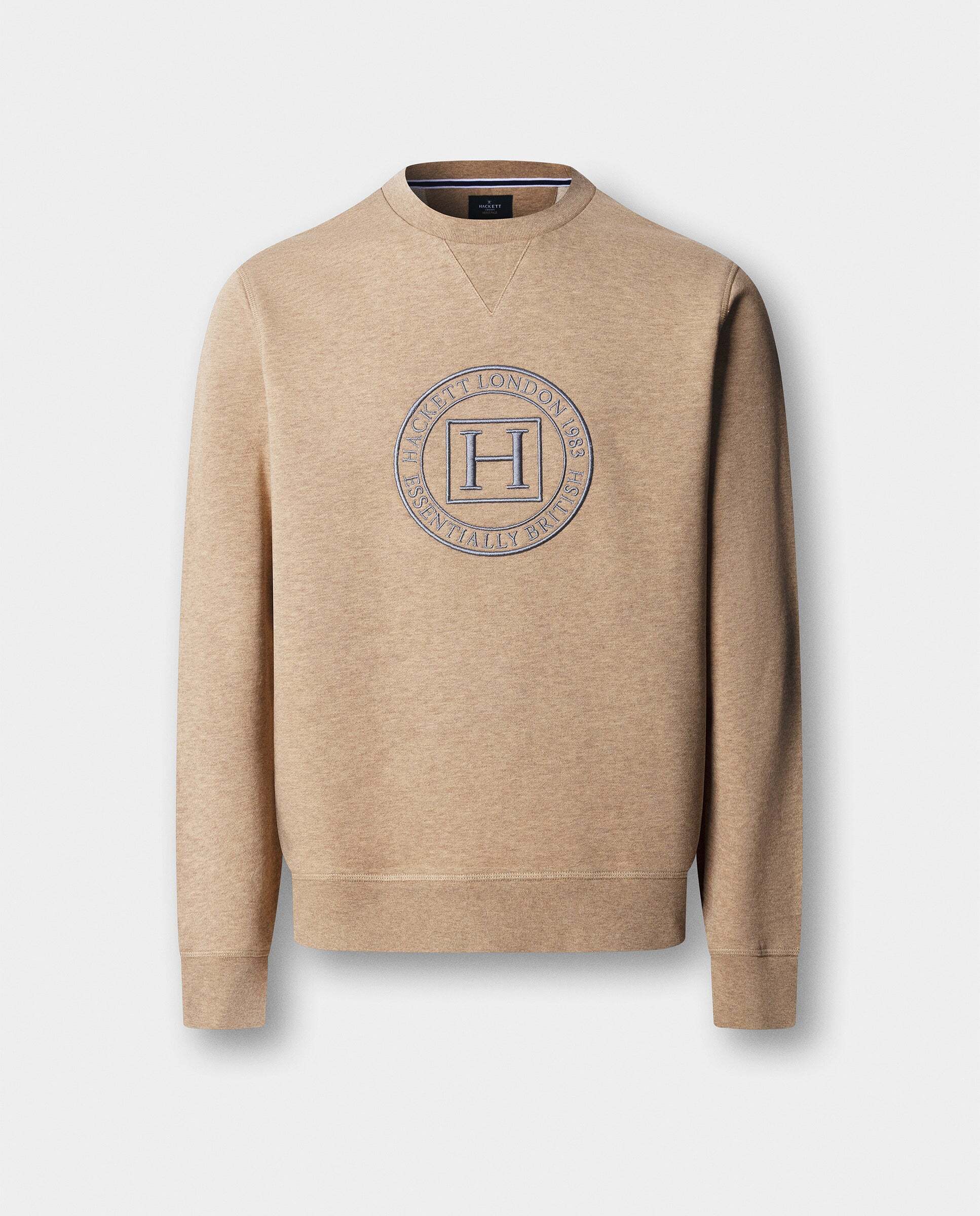 Sudadera de hombre cuello redondo con logo h - Hackett - Beige Beige-8
