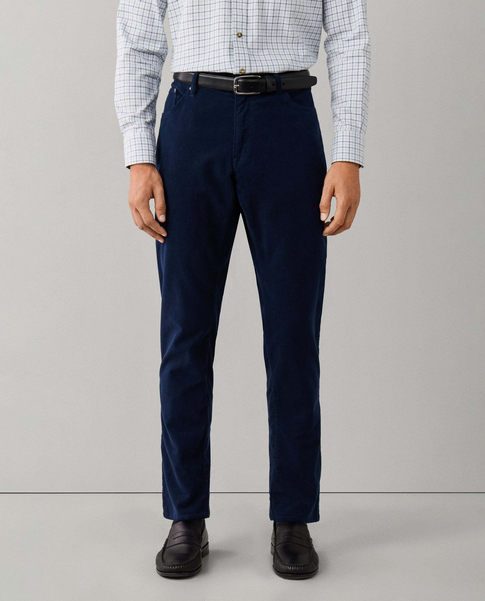 Pantalón de hombre trinity moleskin fit regular - Hackett - Azul Azul-1