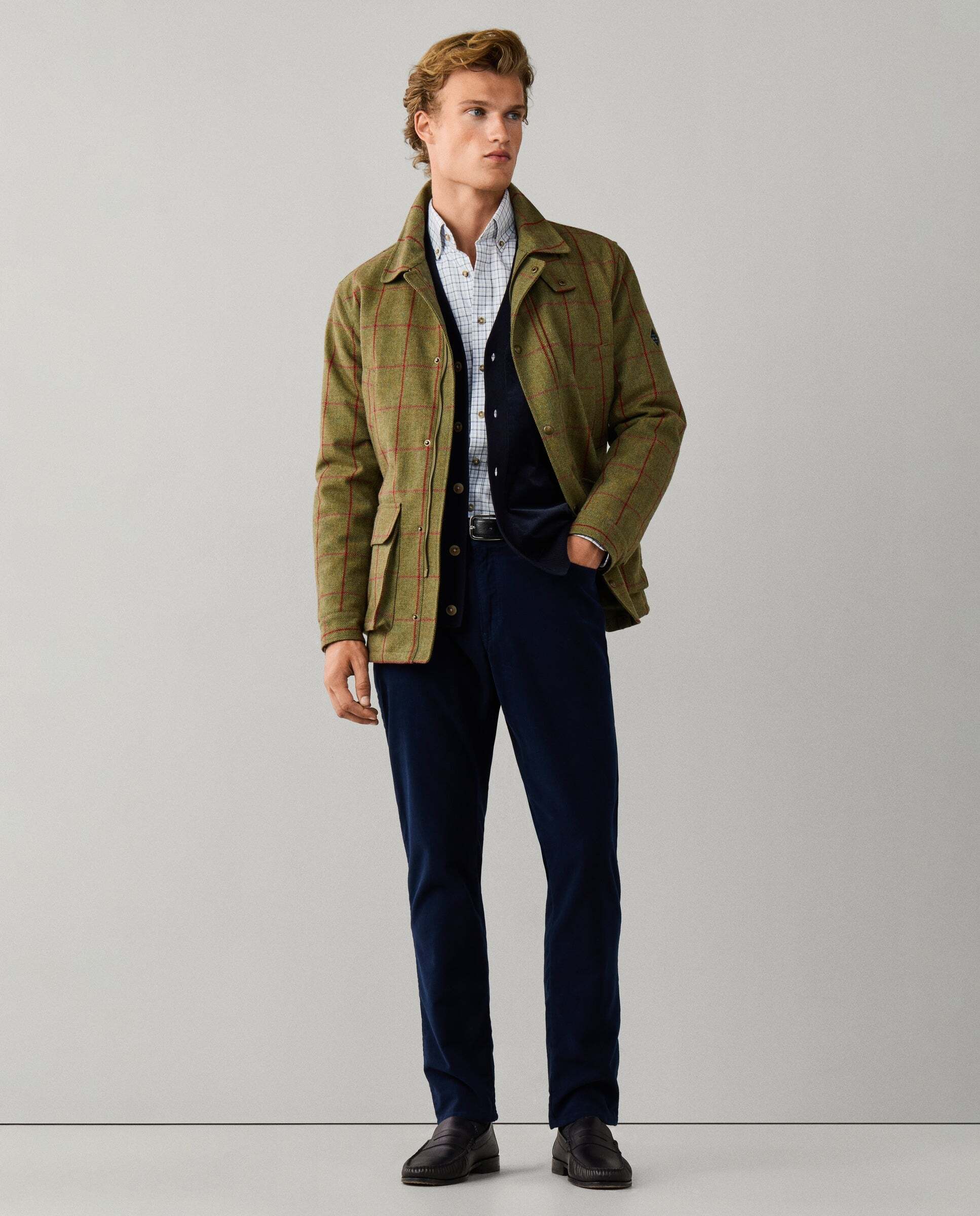 Pantalón de hombre trinity moleskin fit regular - Hackett - Azul Azul-2