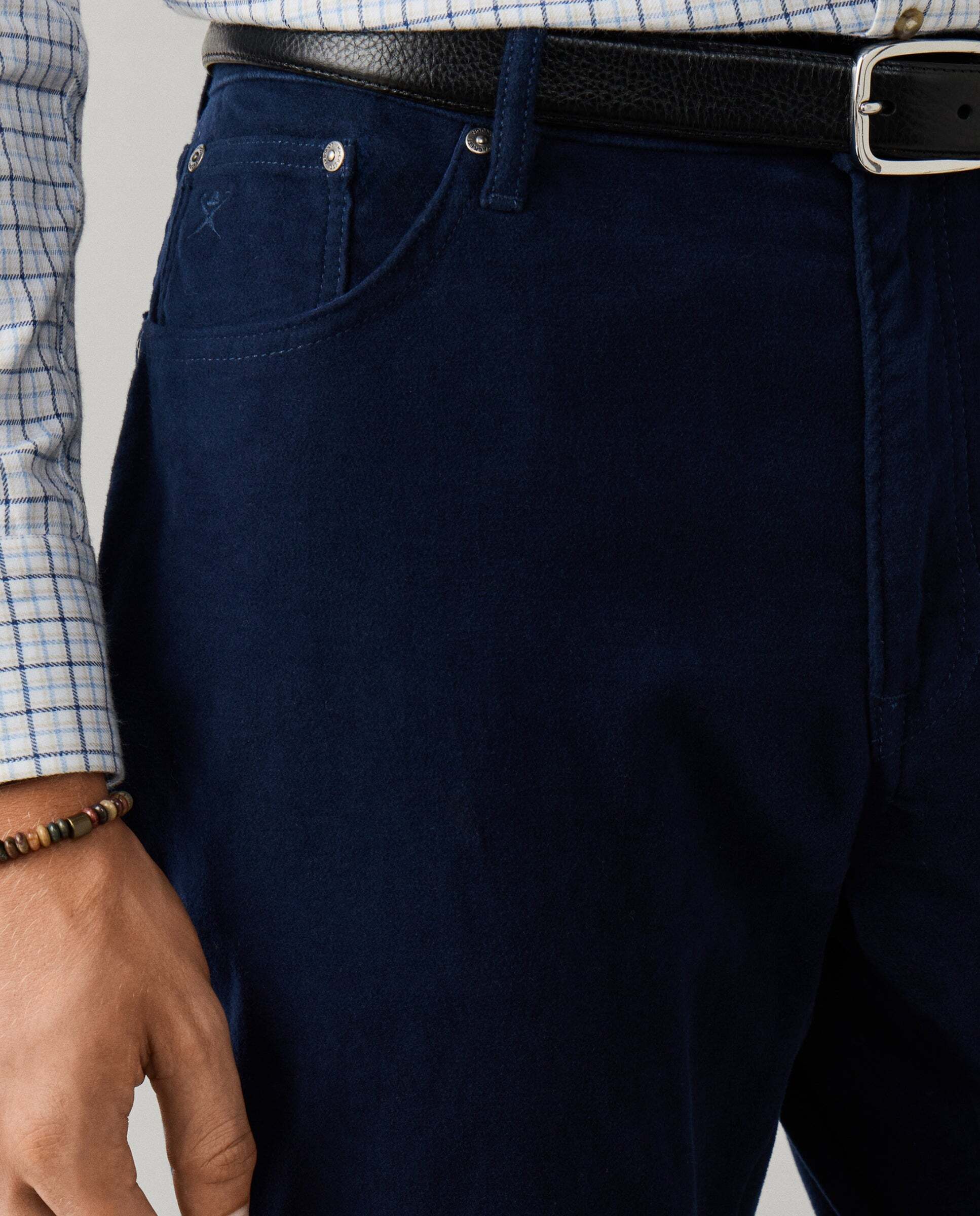 Pantalón de hombre trinity moleskin fit regular - Hackett - Azul Azul-4