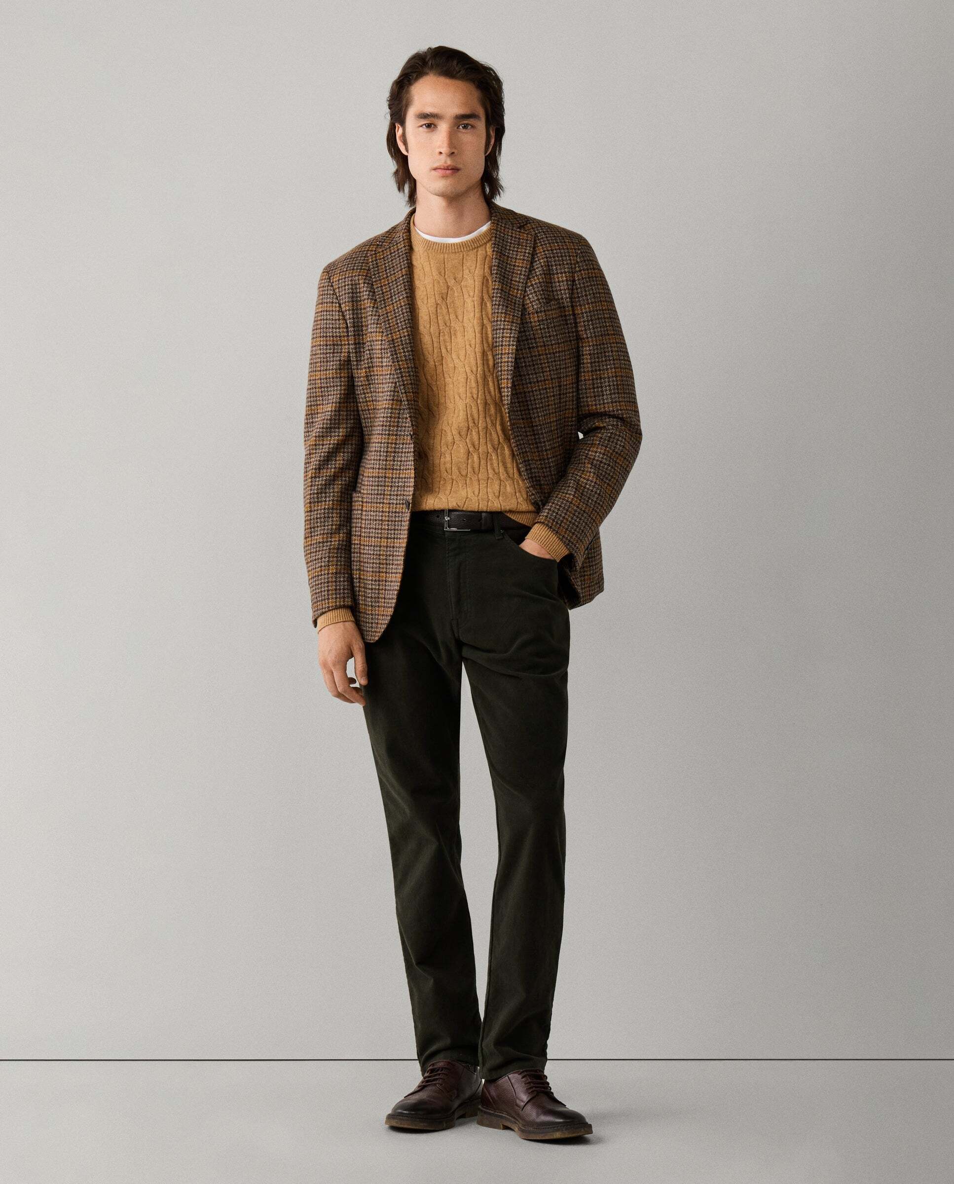 Pantalón de hombre trinity moleskin fit regular - Hackett - Verde Verde-2