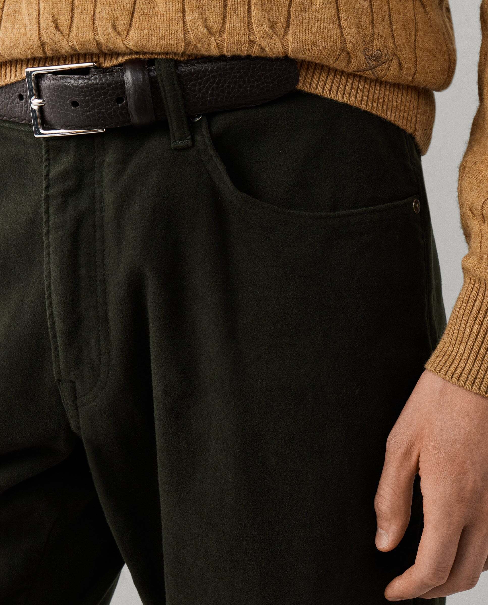 Pantalón de hombre trinity moleskin fit regular - Hackett - Verde Verde-4