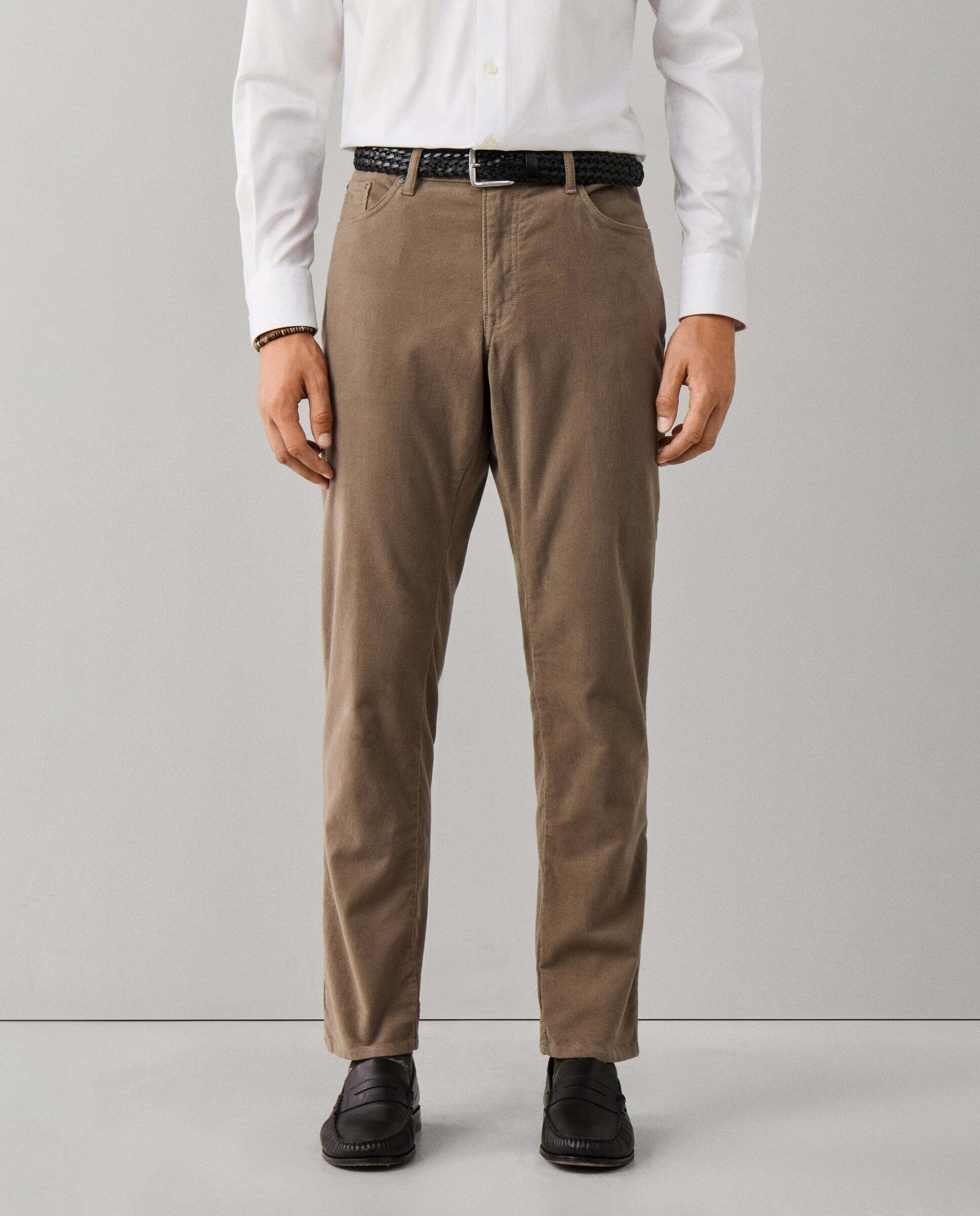 Pantalón de hombre trinity moleskin fit regular - Hackett - Natural Natural-1