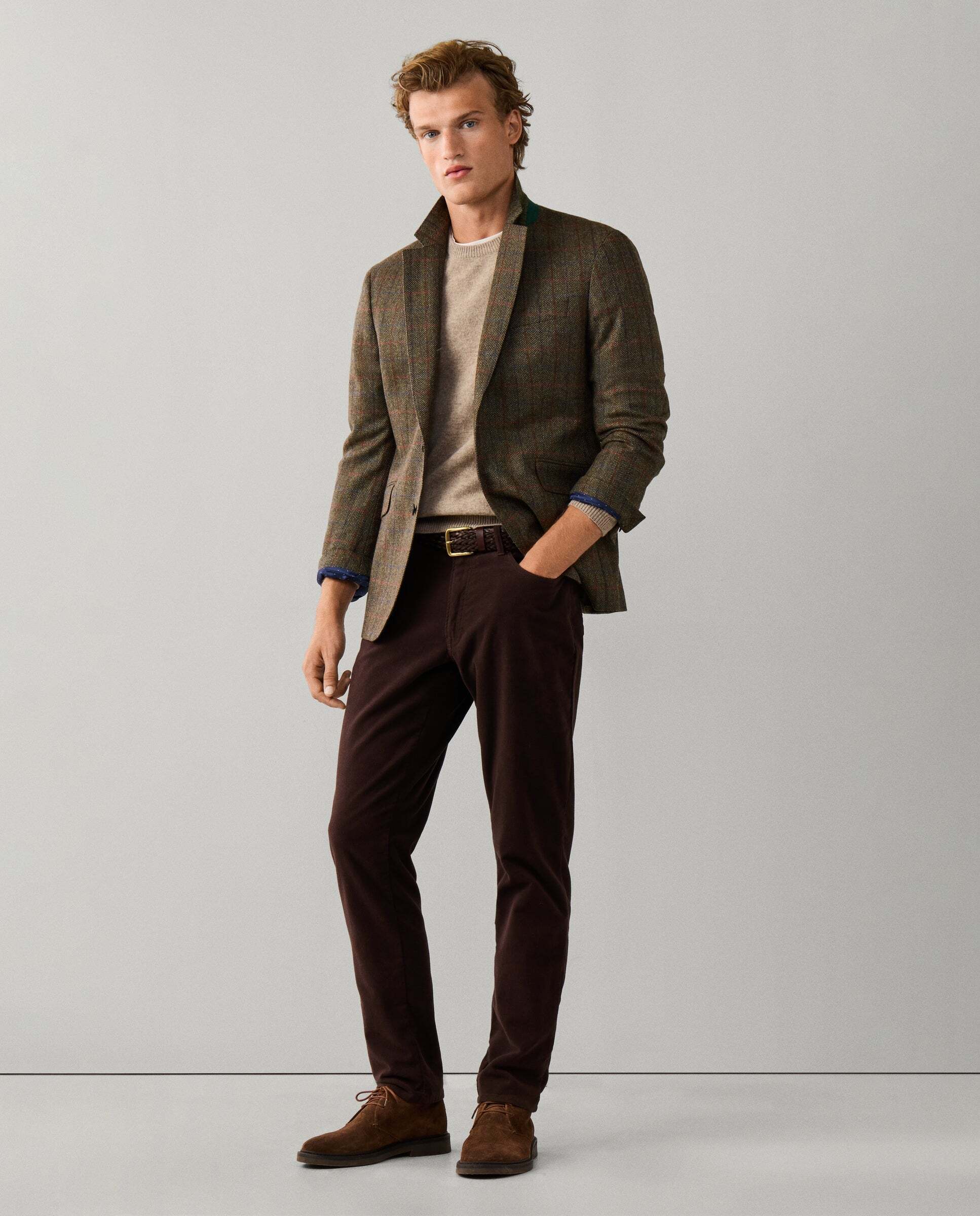 Pantalón de hombre trinity moleskin fit regular - Hackett - Marrón Marrón-2