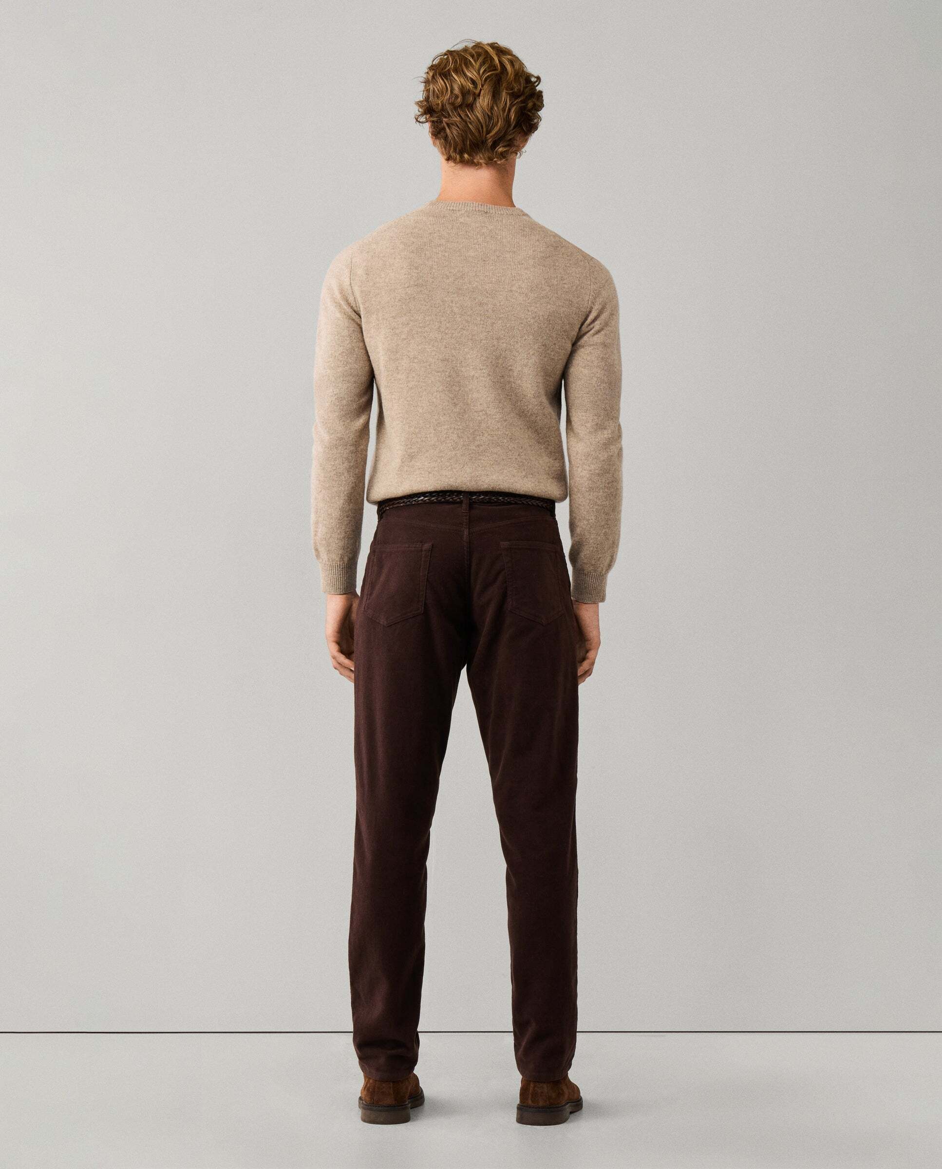 Pantalón de hombre trinity moleskin fit regular - Hackett - Marrón Marrón-3