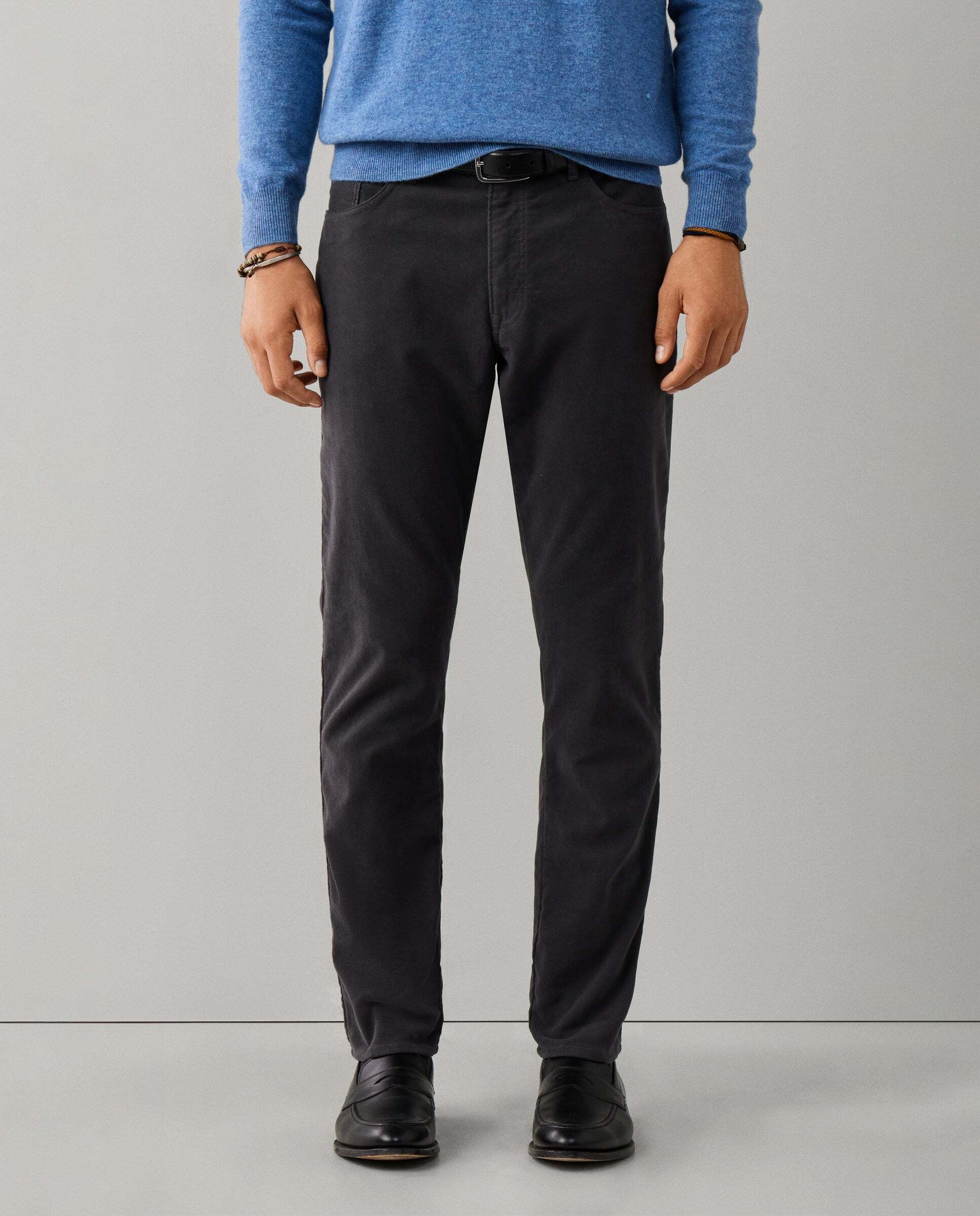 Pantalón de hombre trinity moleskin fit regular - Hackett - Gris Gris-1