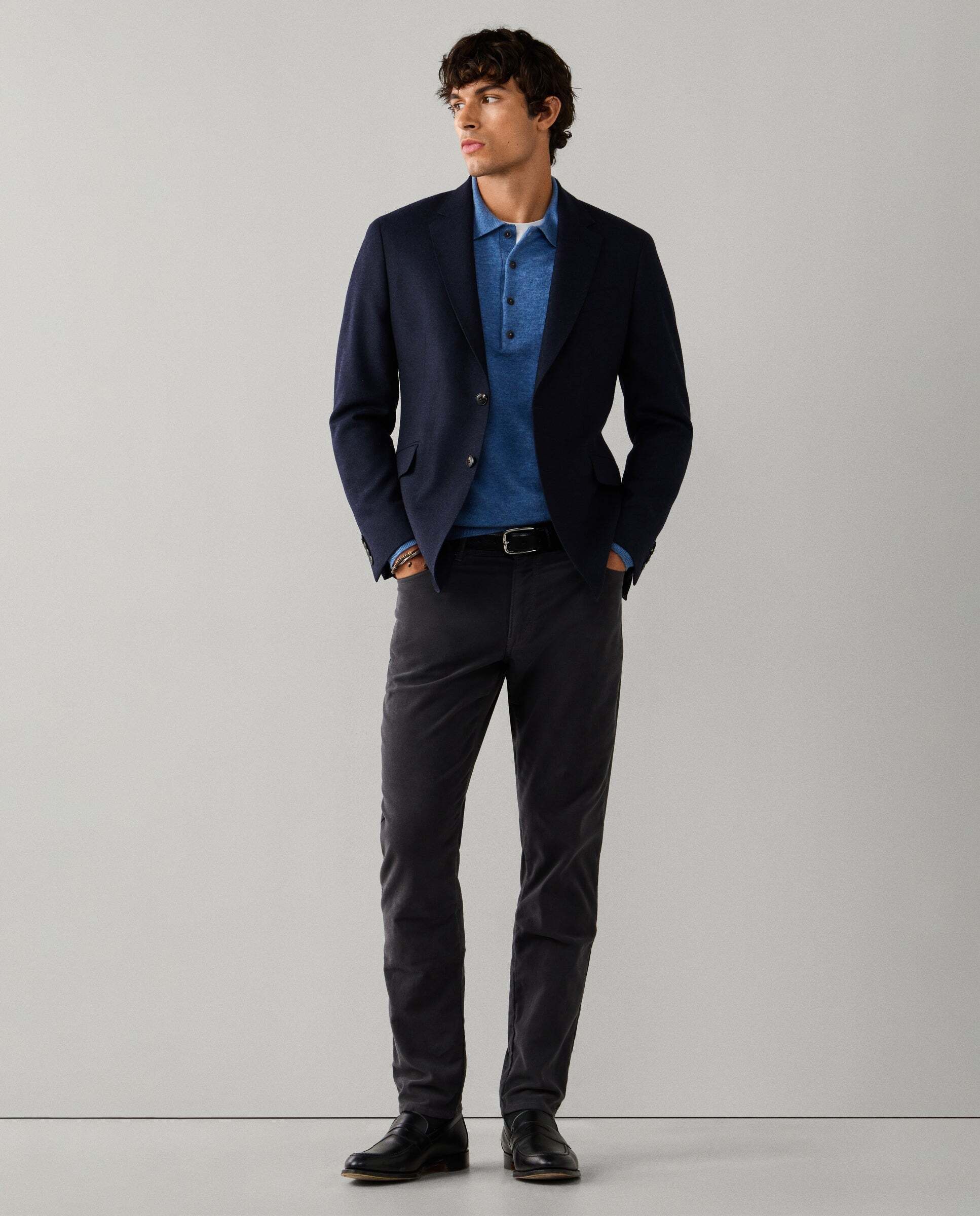 Pantalón de hombre trinity moleskin fit regular - Hackett - Gris Gris-2