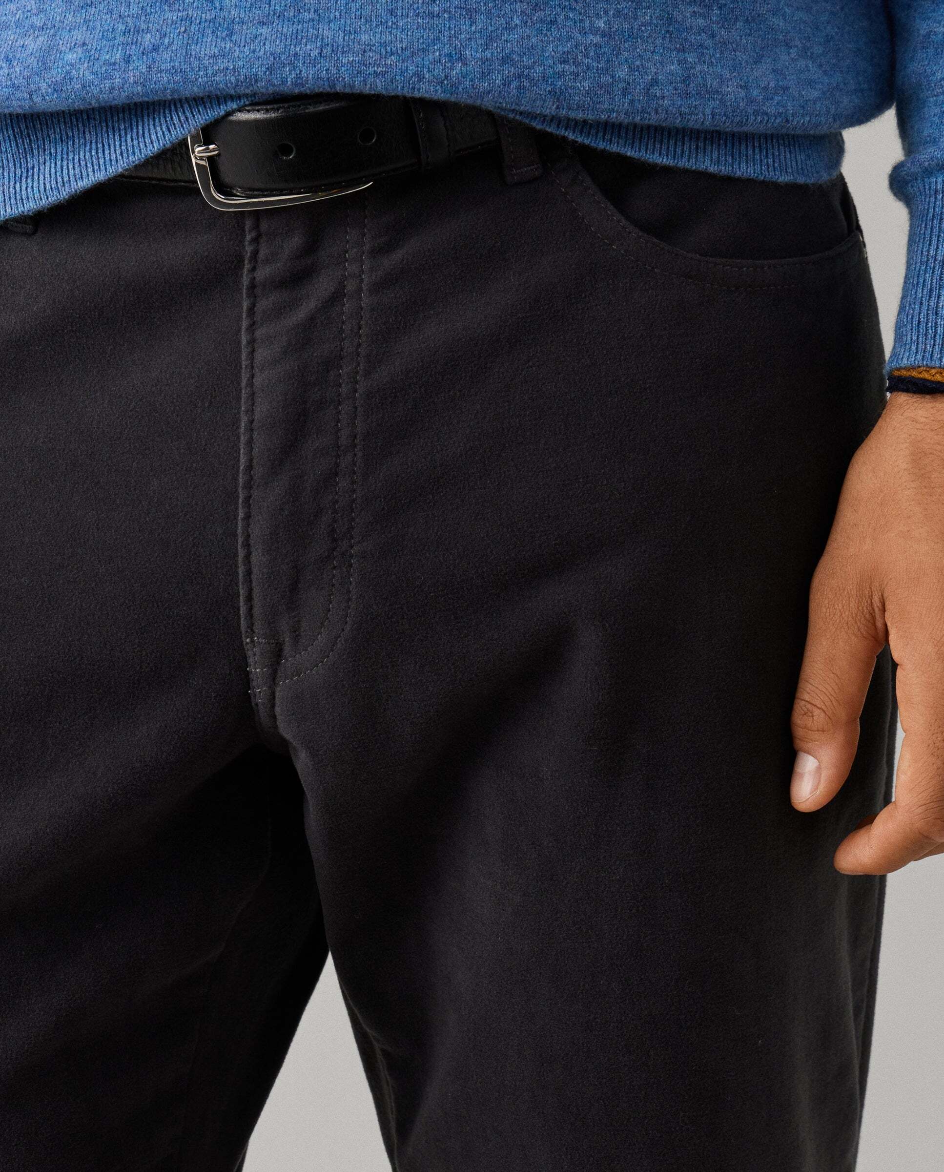 Pantalón de hombre trinity moleskin fit regular - Hackett - Gris Gris-4