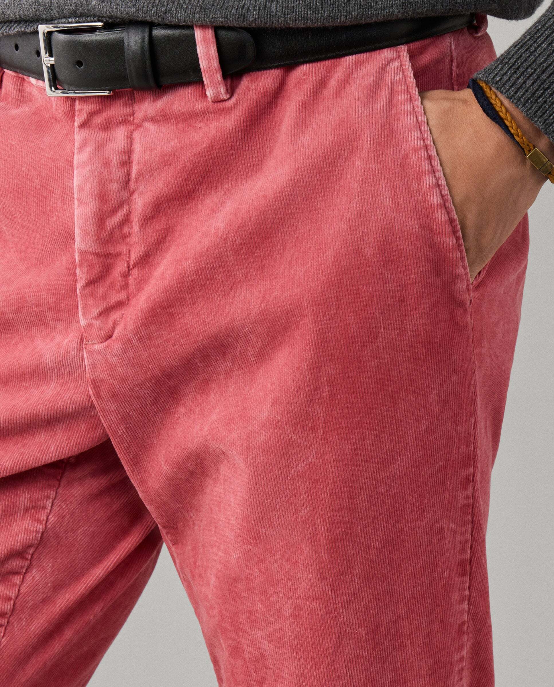 Chino de hombre de pana kensington teñido con pigmentos fit slim - Hackett - Rojo Rojo-4