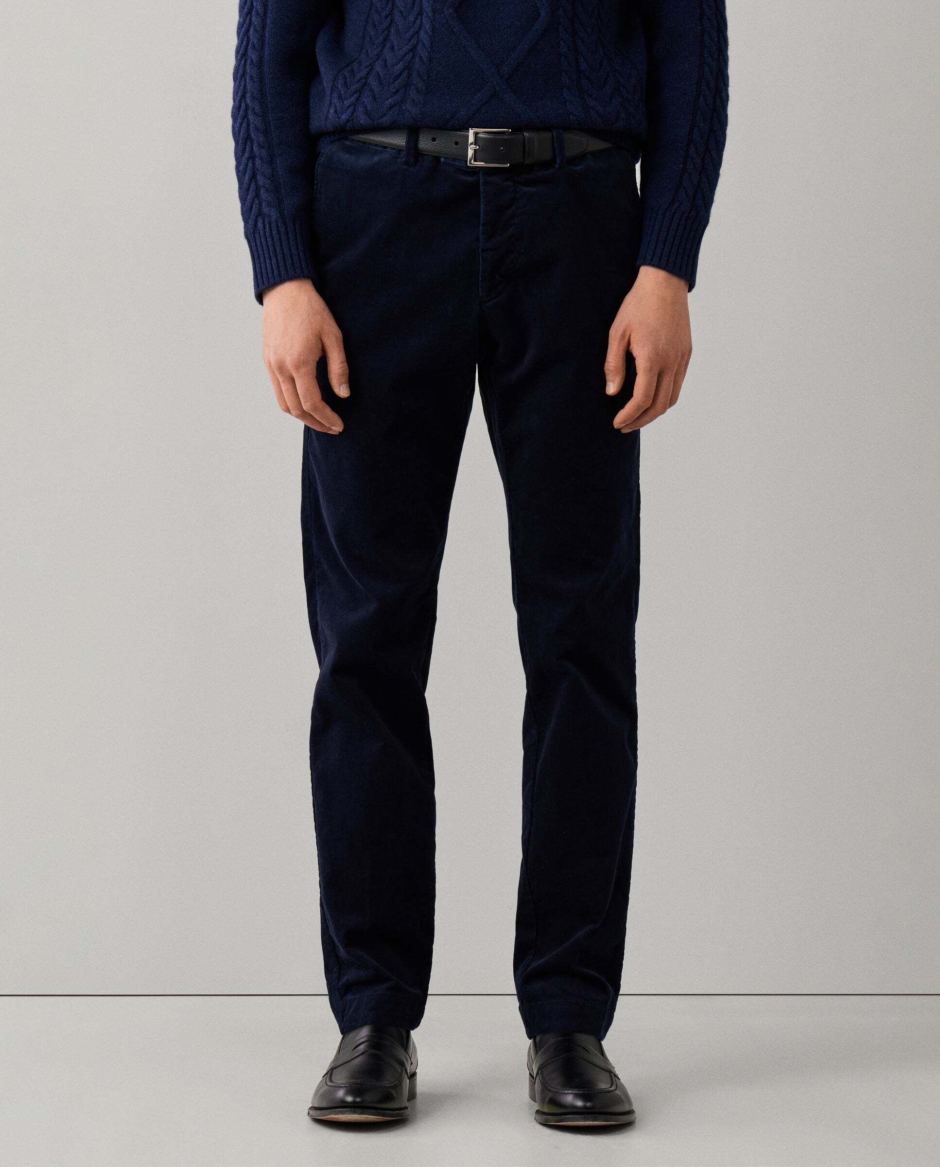 Chino de hombre de pana kensington teñido con pigmentos fit slim - Hackett - Azul Azul-1