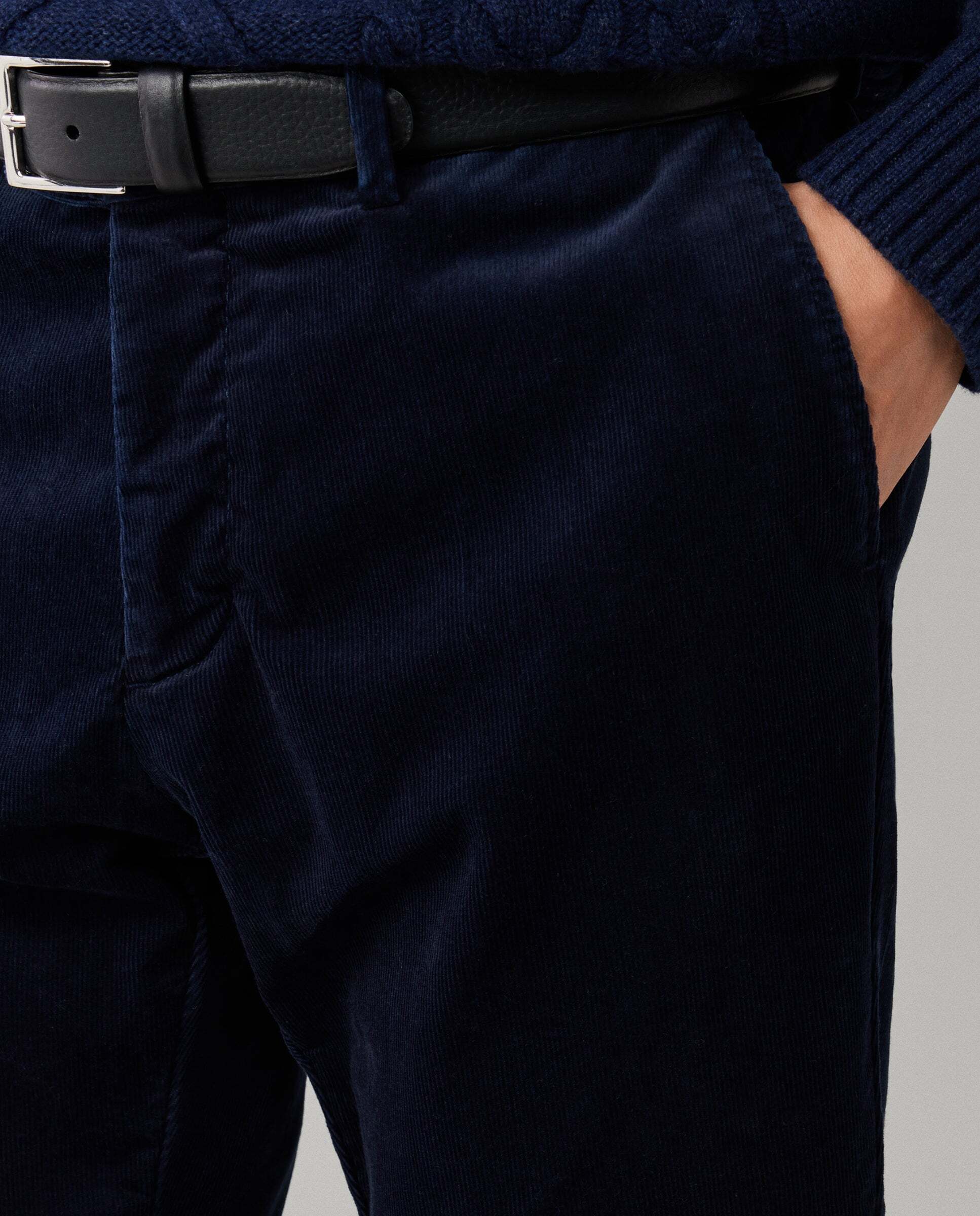 Chino de hombre de pana kensington teñido con pigmentos fit slim - Hackett - Azul Azul-4