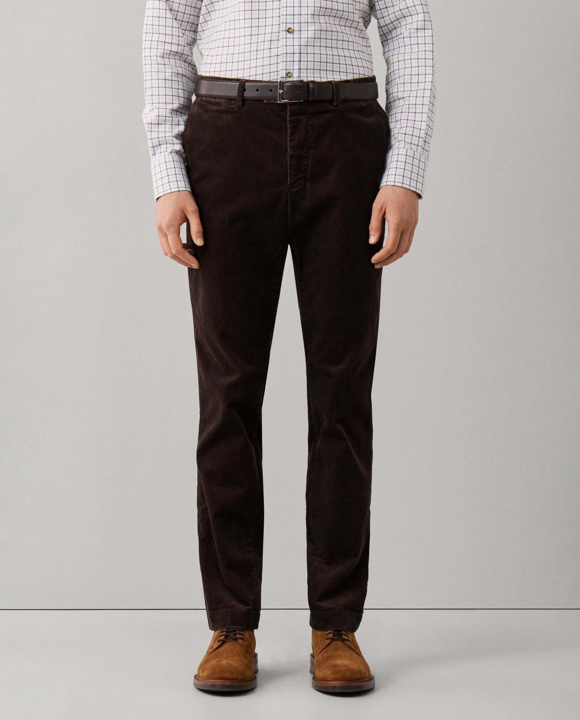 Chino de hombre de pana kensington teñido con pigmentos fit slim - Hackett - Marrón Marrón-1
