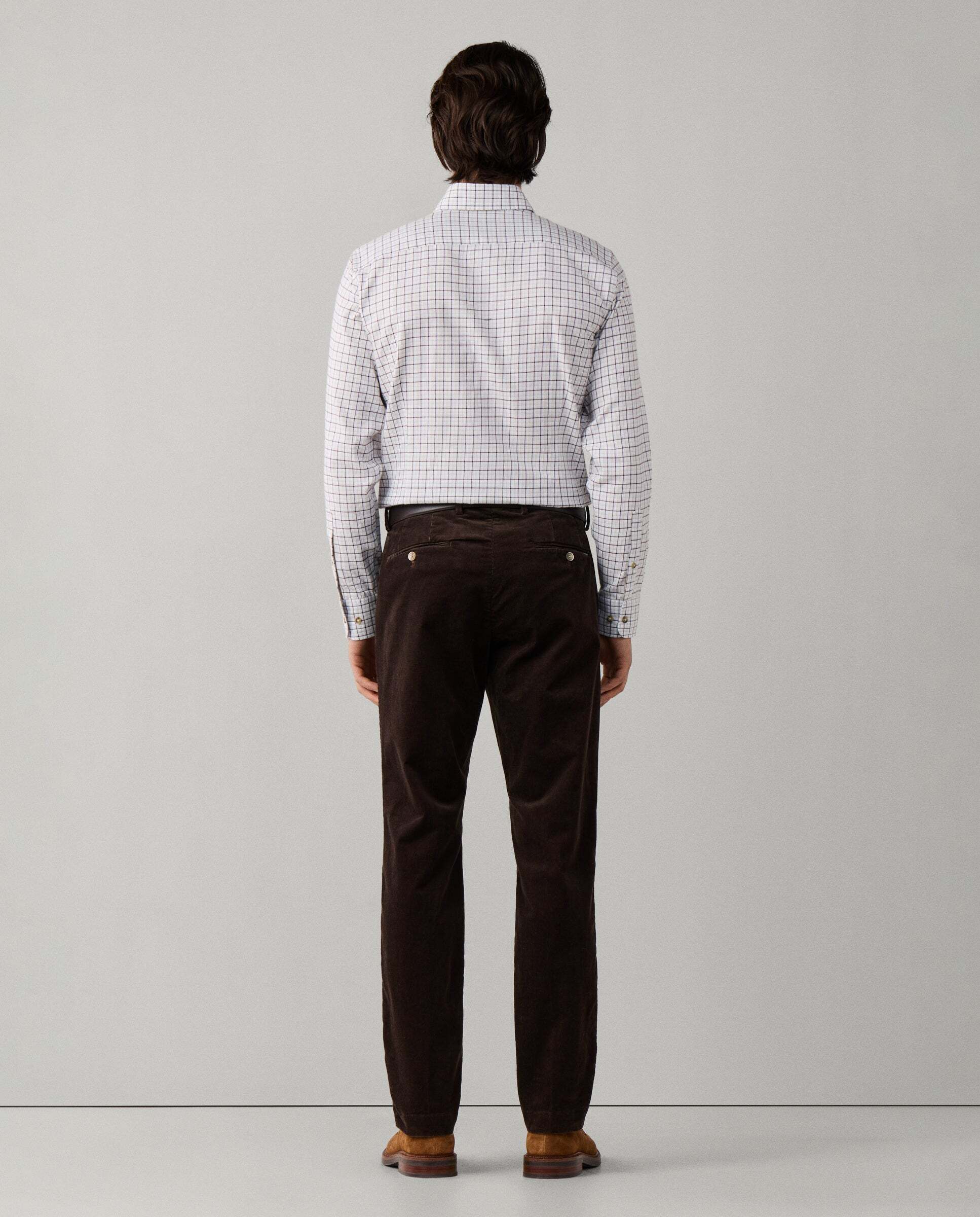 Chino de hombre de pana kensington teñido con pigmentos fit slim - Hackett - Marrón Marrón-3