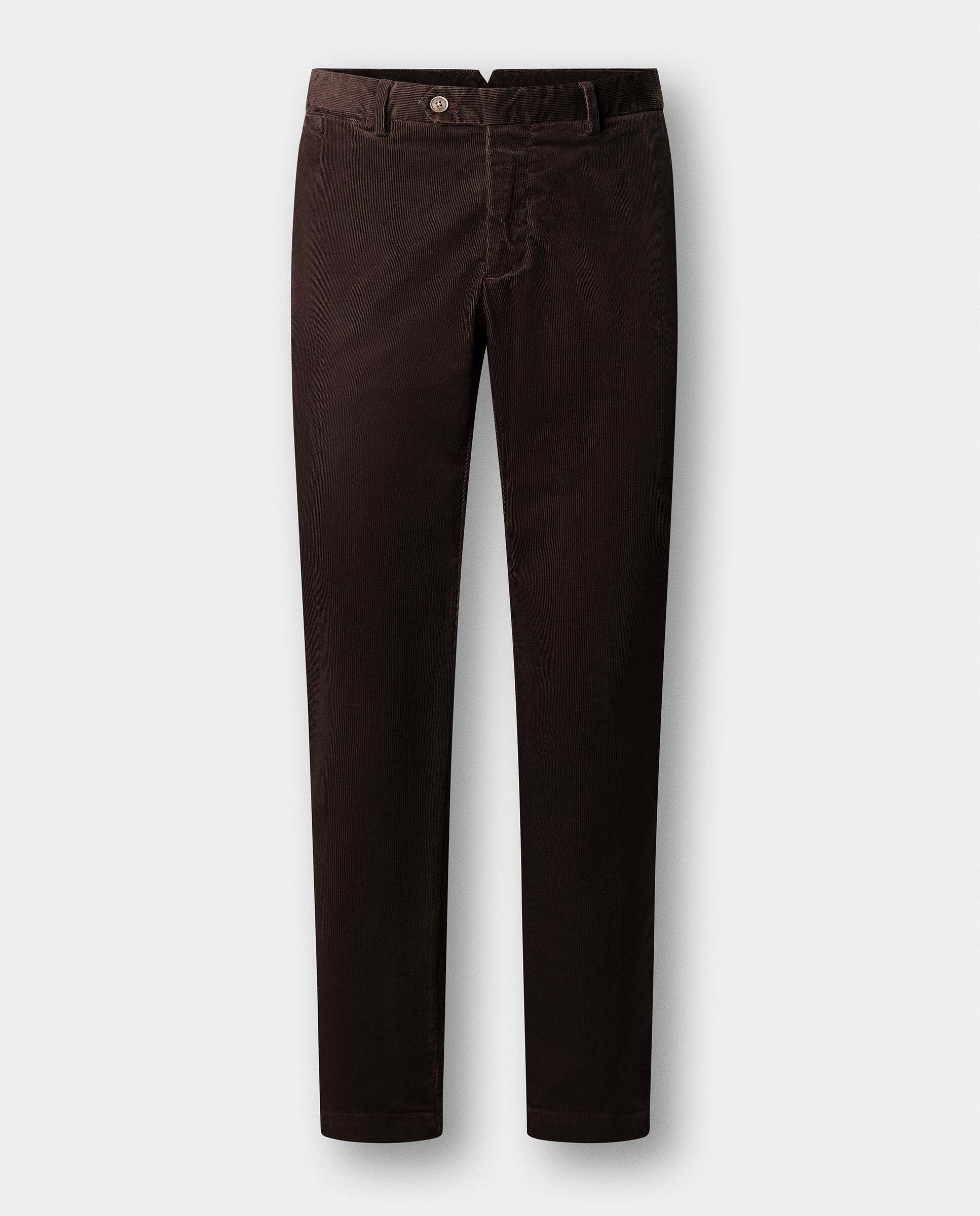 Chino de hombre de pana kensington teñido con pigmentos fit slim - Hackett - Marrón Marrón-7