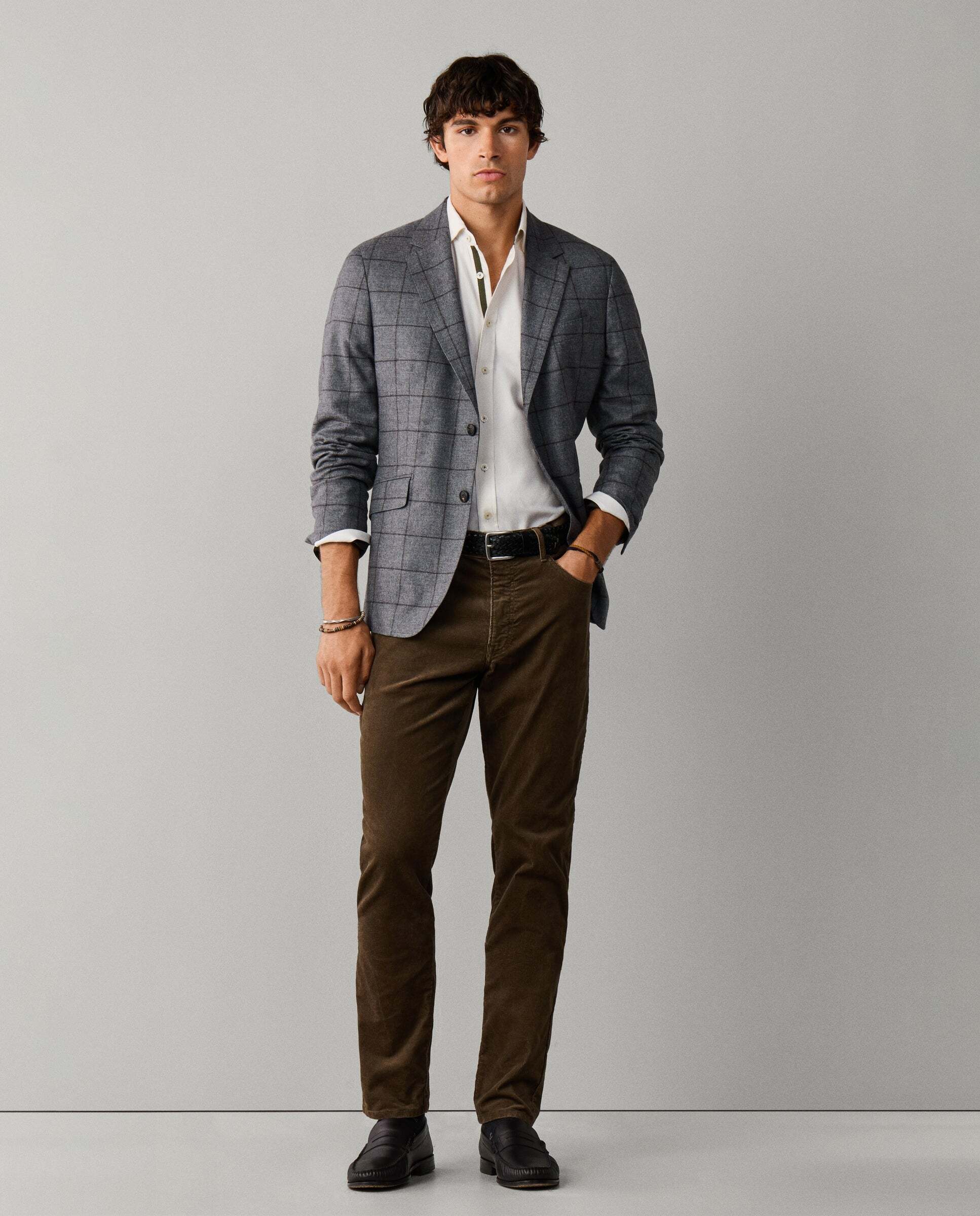 Pantalón de hombre pana 5 bolsillos fit regular - Hackett - Natural Natural-1