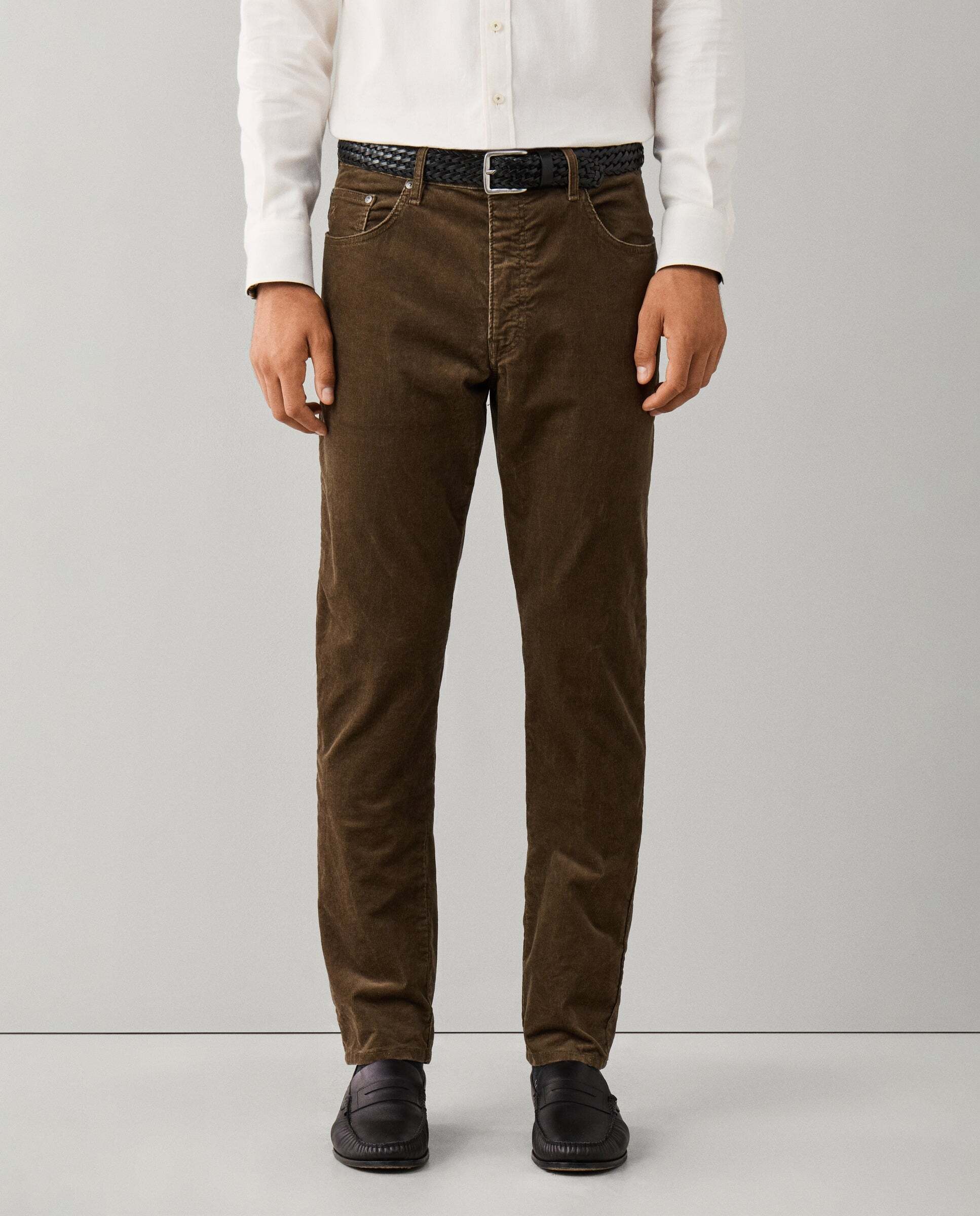Pantalón de hombre pana 5 bolsillos fit regular - Hackett - Natural Natural-2
