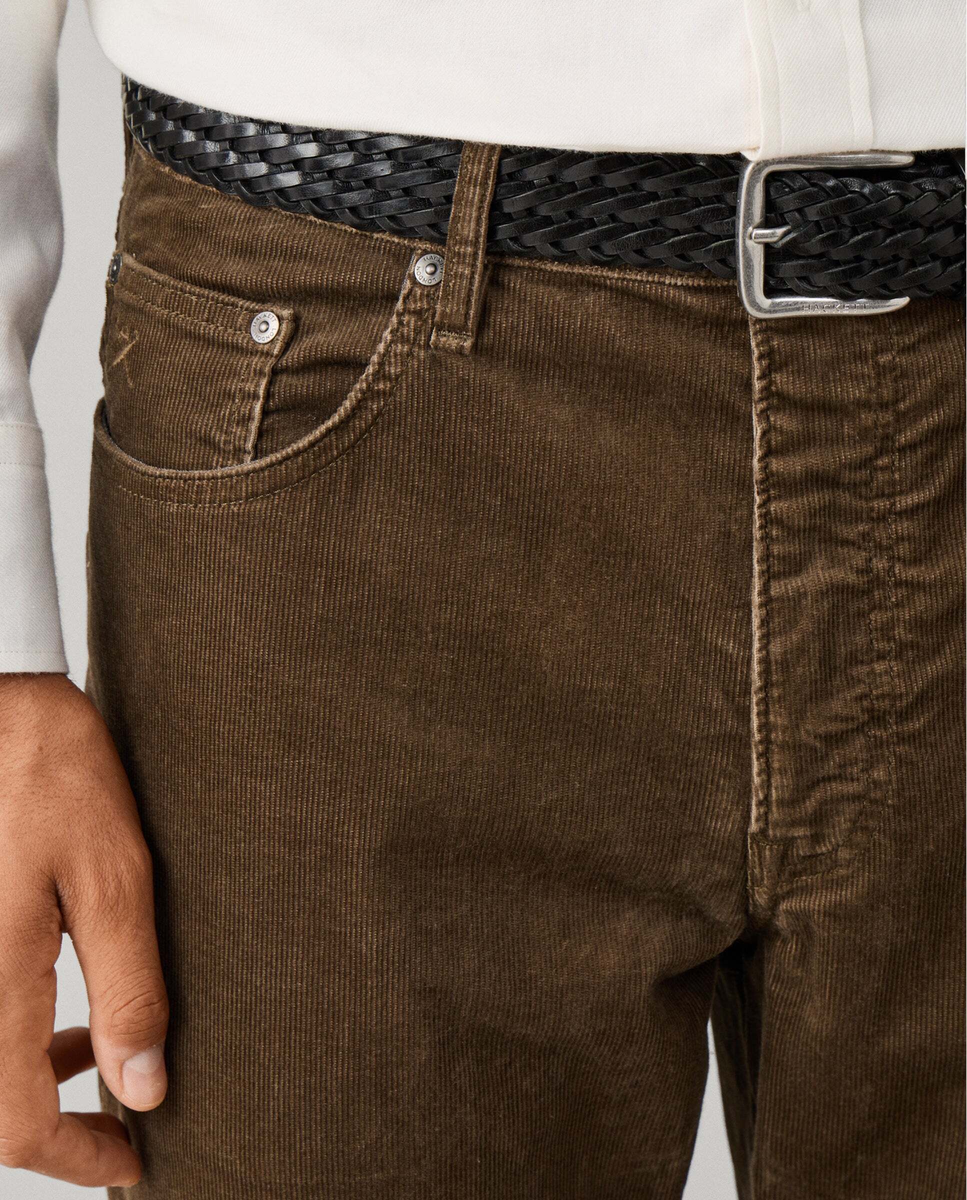 Pantalón de hombre pana 5 bolsillos fit regular - Hackett - Natural Natural-4