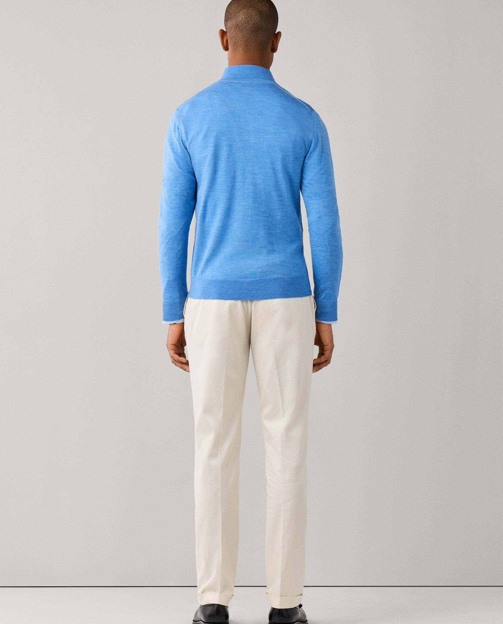 Jersey de hombre de lana merino con cremallera - Hackett - Azul Azul-3