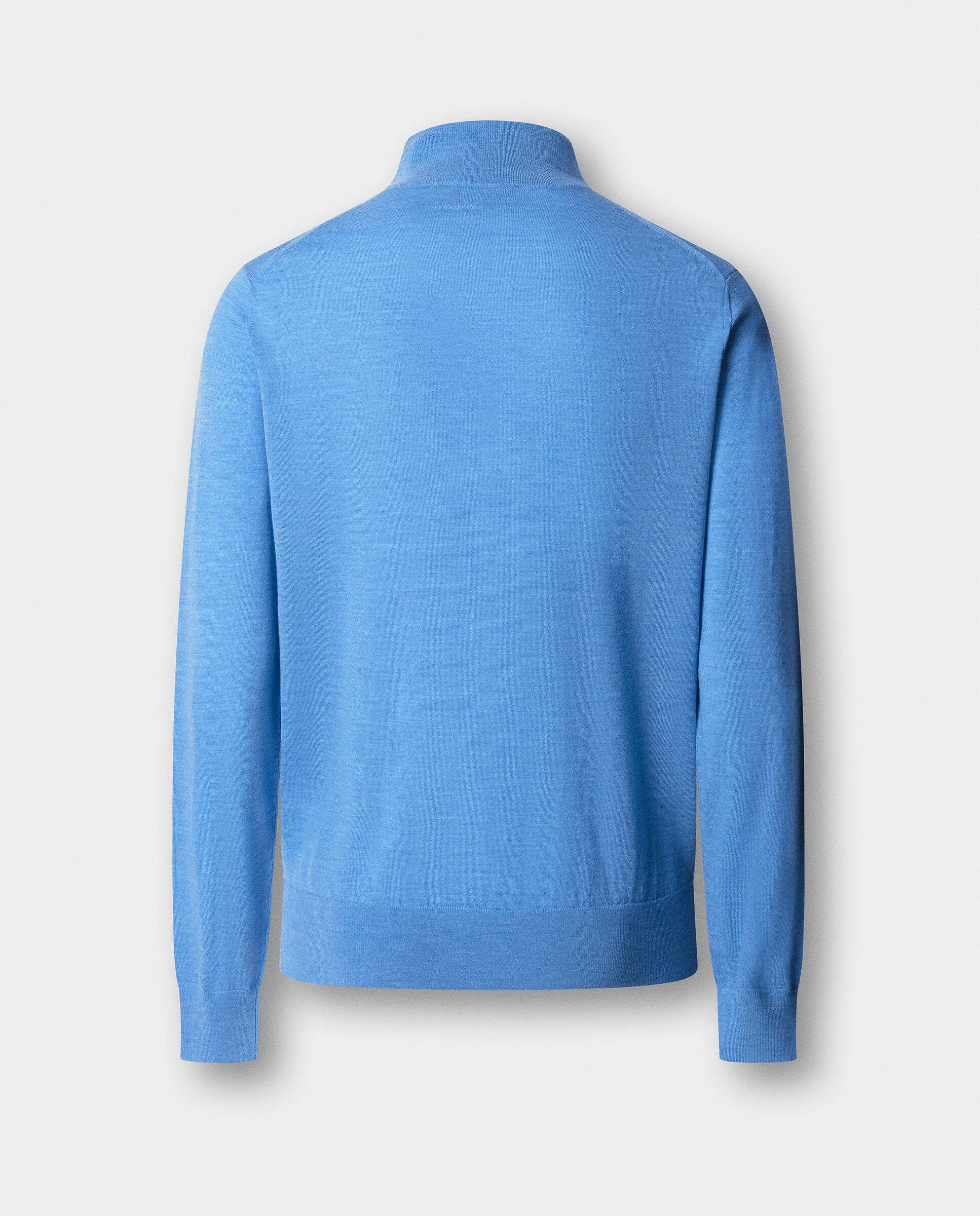 Jersey de hombre de lana merino con cremallera - Hackett - Azul Azul-10