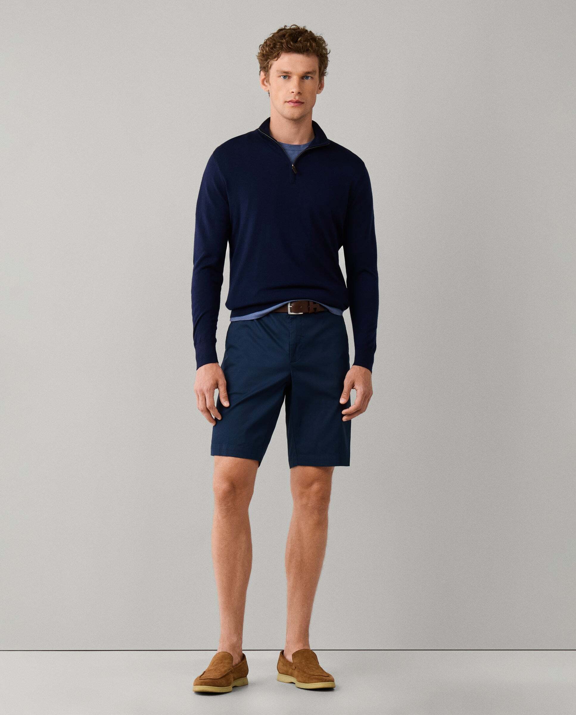Imagen 2 de Jersey de hombre de lana merino con cremallera - Hackett - Azul marino Azul marino
