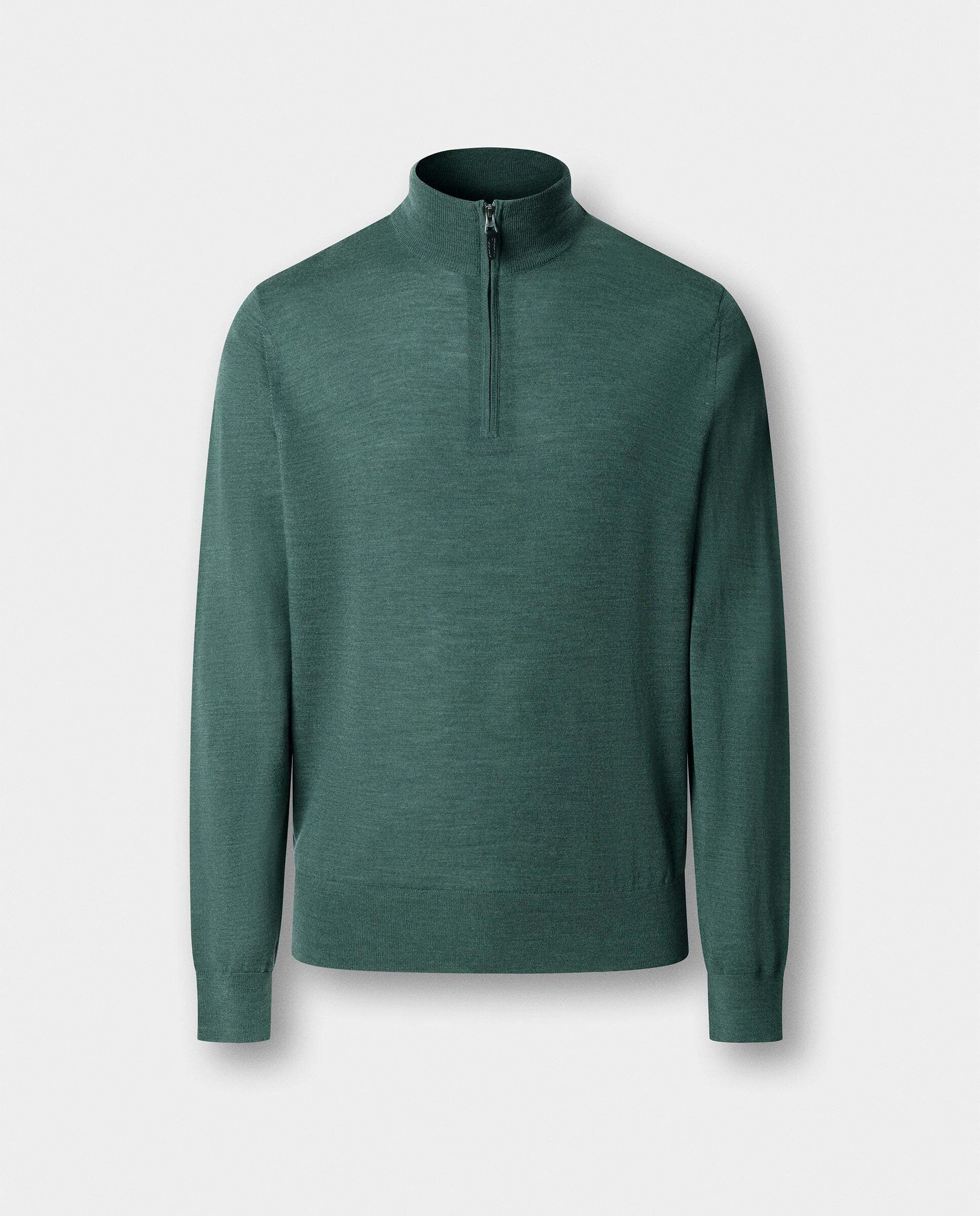 Imagen 9 de Jersey de hombre de lana merino con cremallera - Hackett - Verde Verde