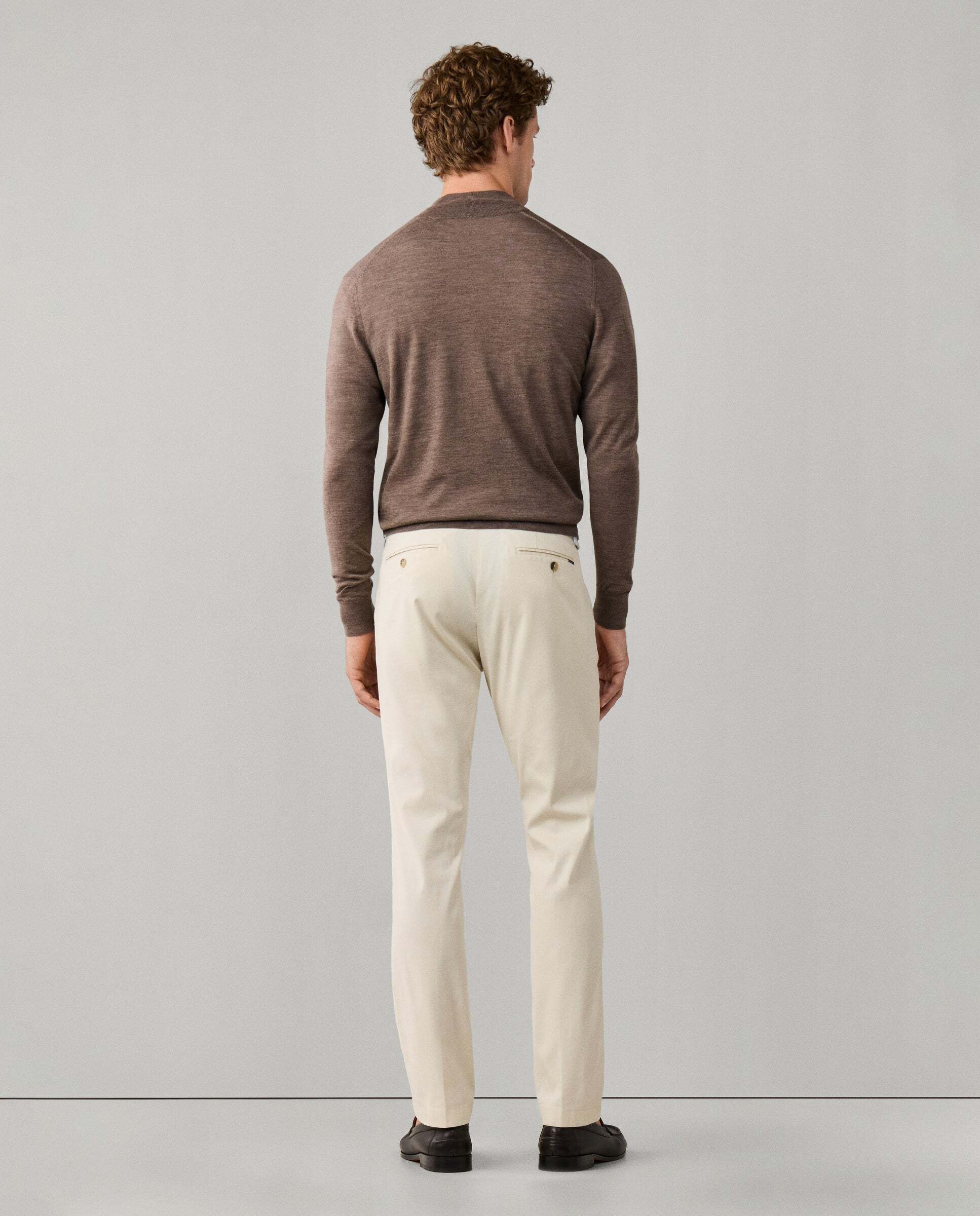 Jersey de hombre de lana merino con cremallera - Hackett - Natural Natural-3