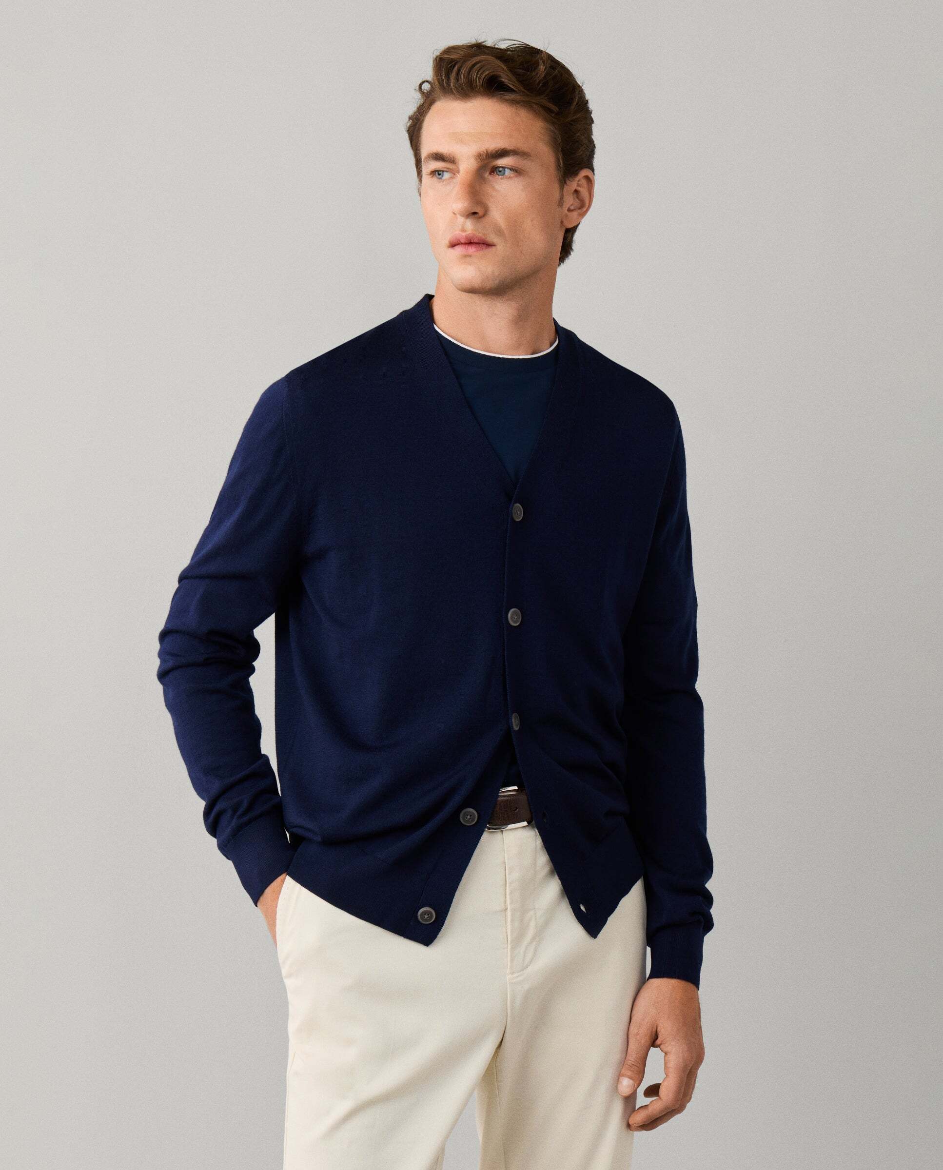 Imagen 0 de Cárdigan de hombre de lana merino Azul