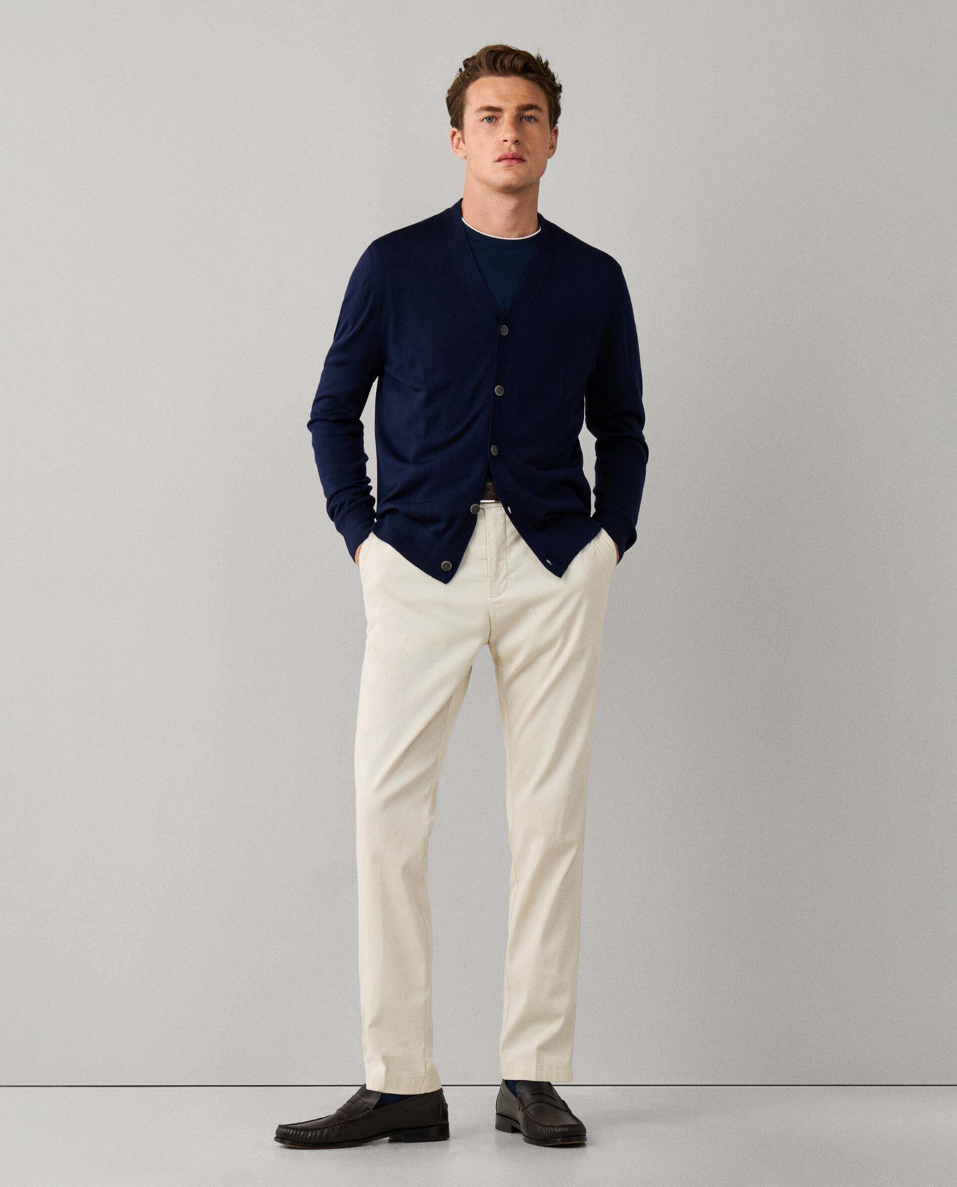 Cárdigan de hombre de lana merino - Hackett - Azul Azul-2
