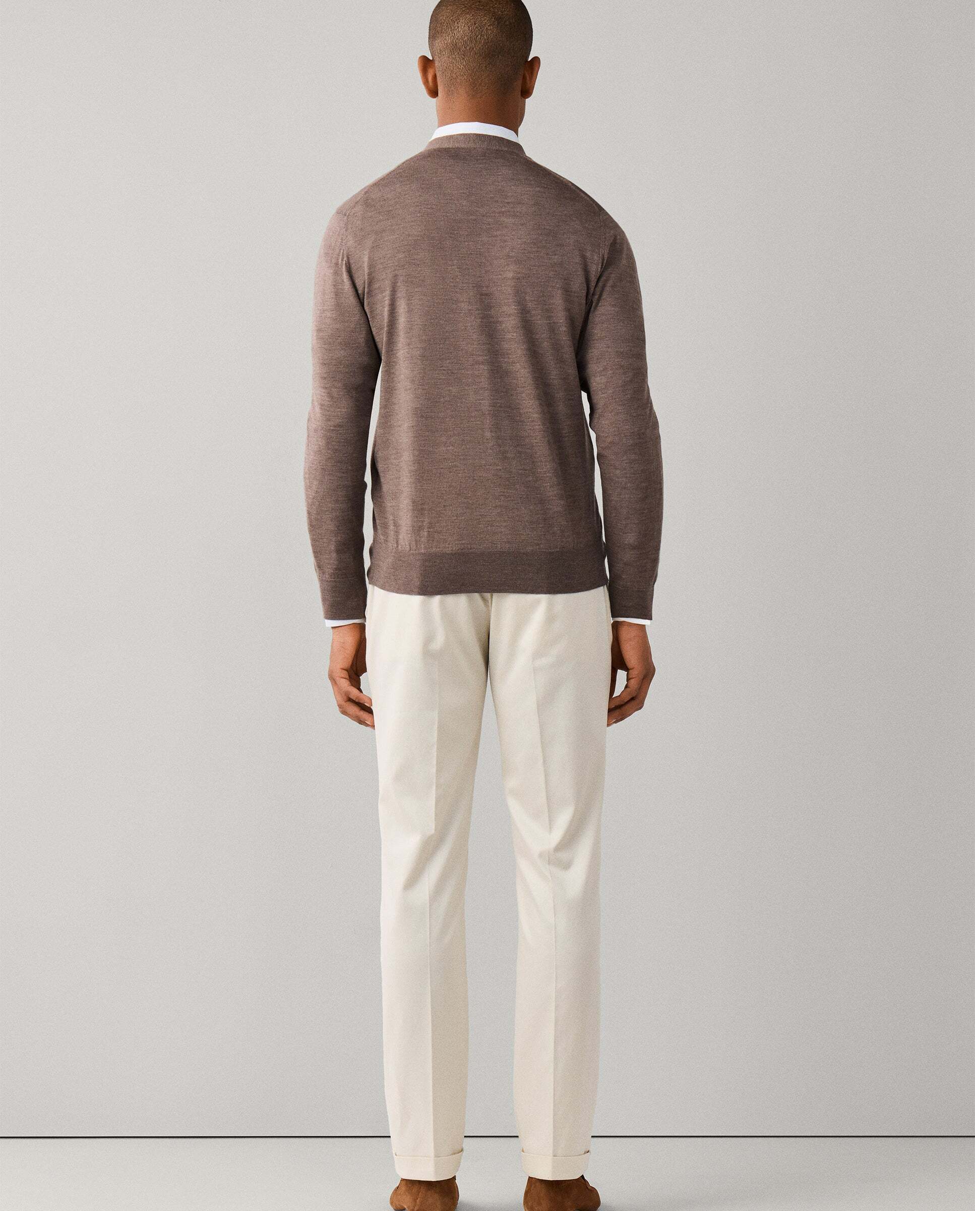 Cárdigan de hombre de lana merino - Hackett - Natural Natural-3