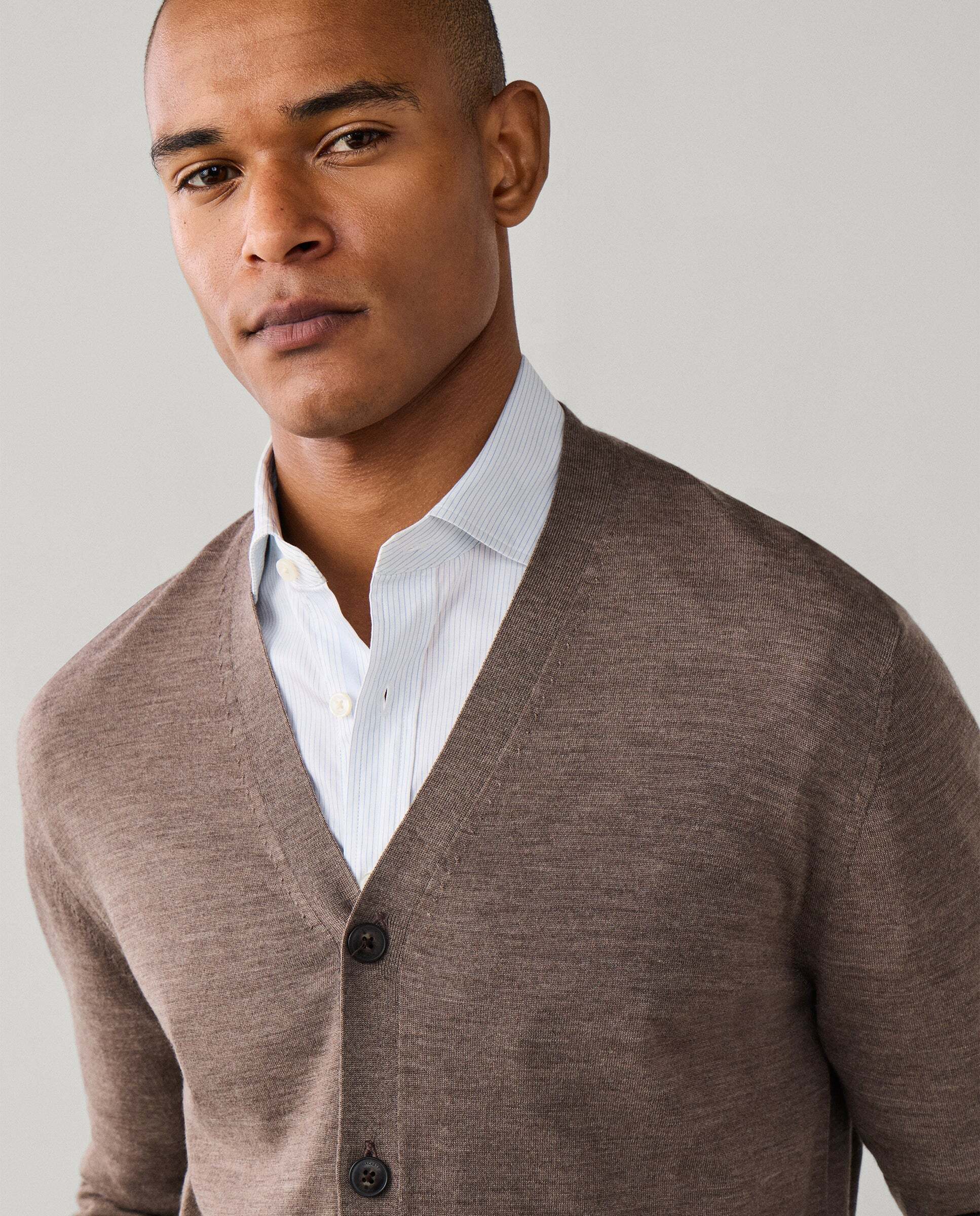 Cárdigan de hombre de lana merino - Hackett - Natural Natural-4