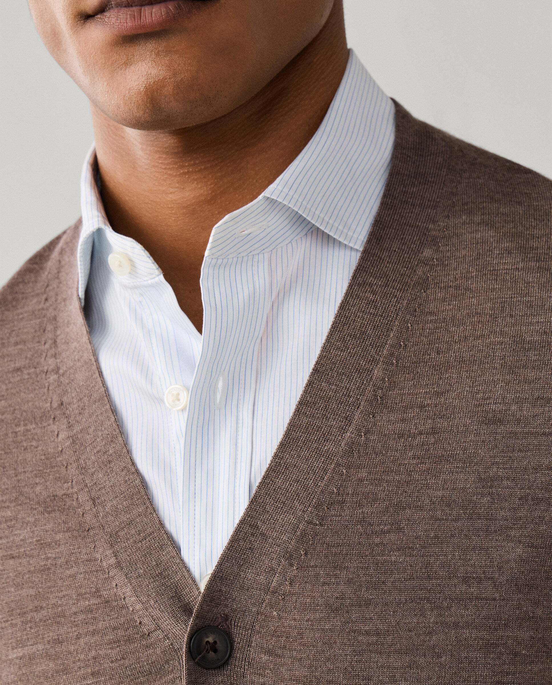 Cárdigan de hombre de lana merino - Hackett - Natural Natural-5
