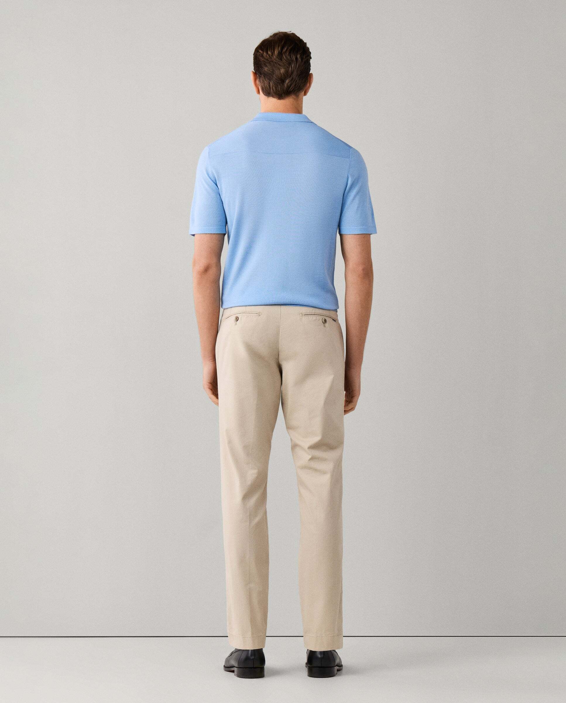 Polo manga corta mezcla de seda fit clásico - Hackett - Azul Azul-3
