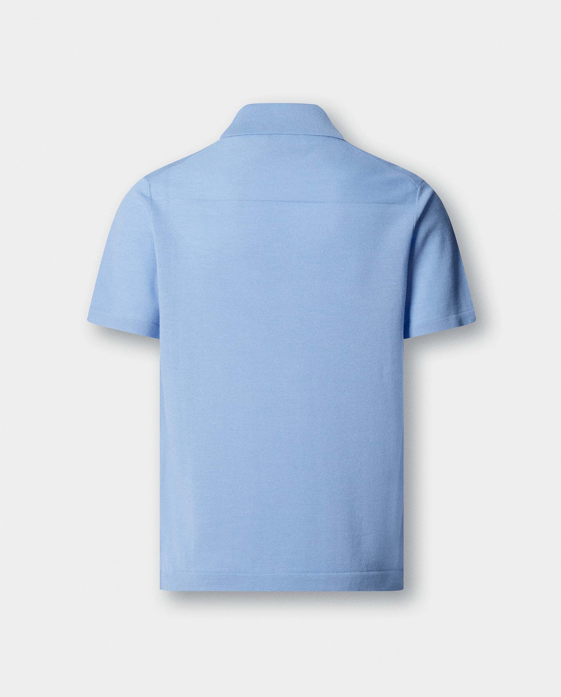 Polo manga corta mezcla de seda fit clásico - Hackett - Azul Azul-9