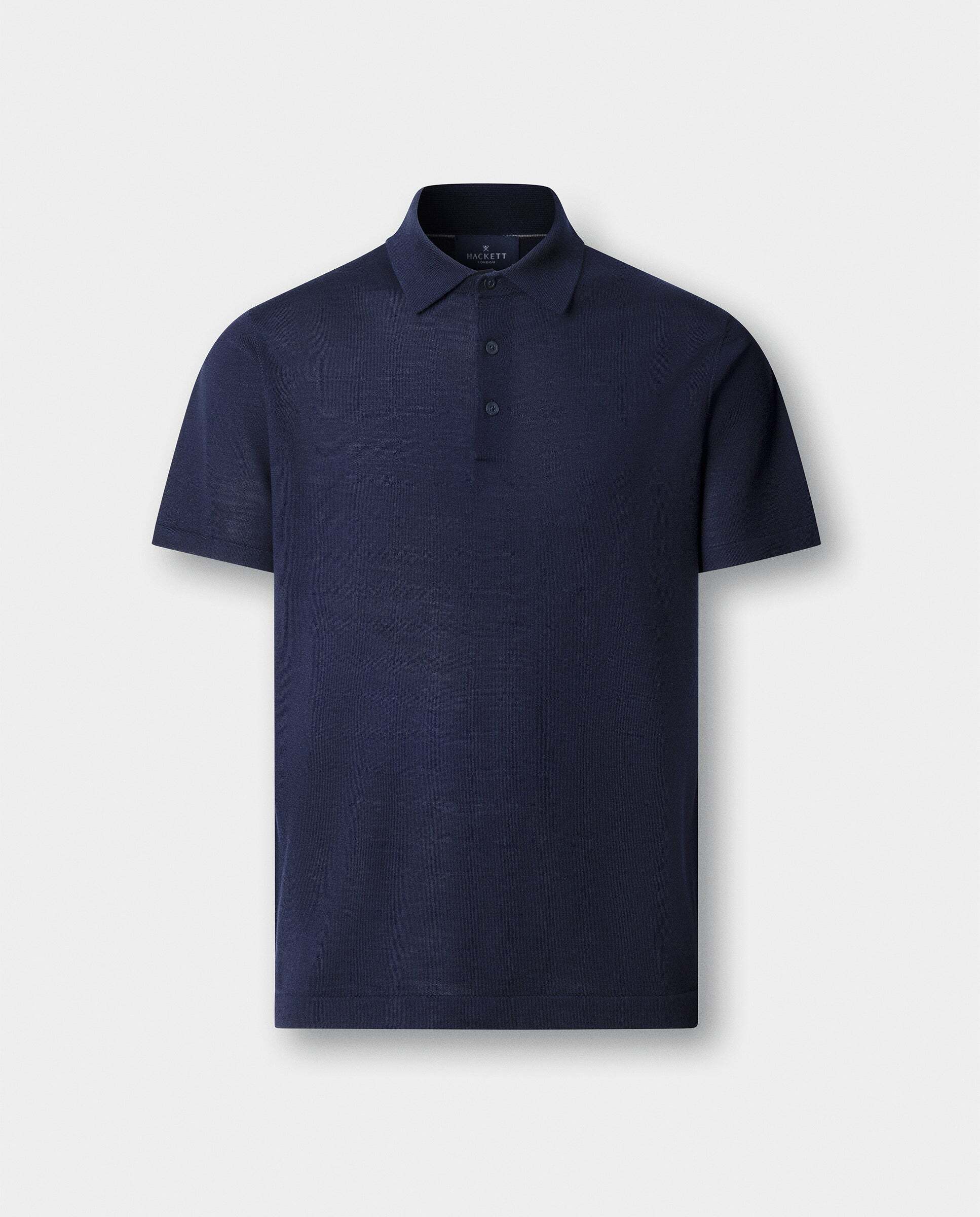 Polo manga corta mezcla de seda fit clásico - Hackett - Azul marino Azul marino-10