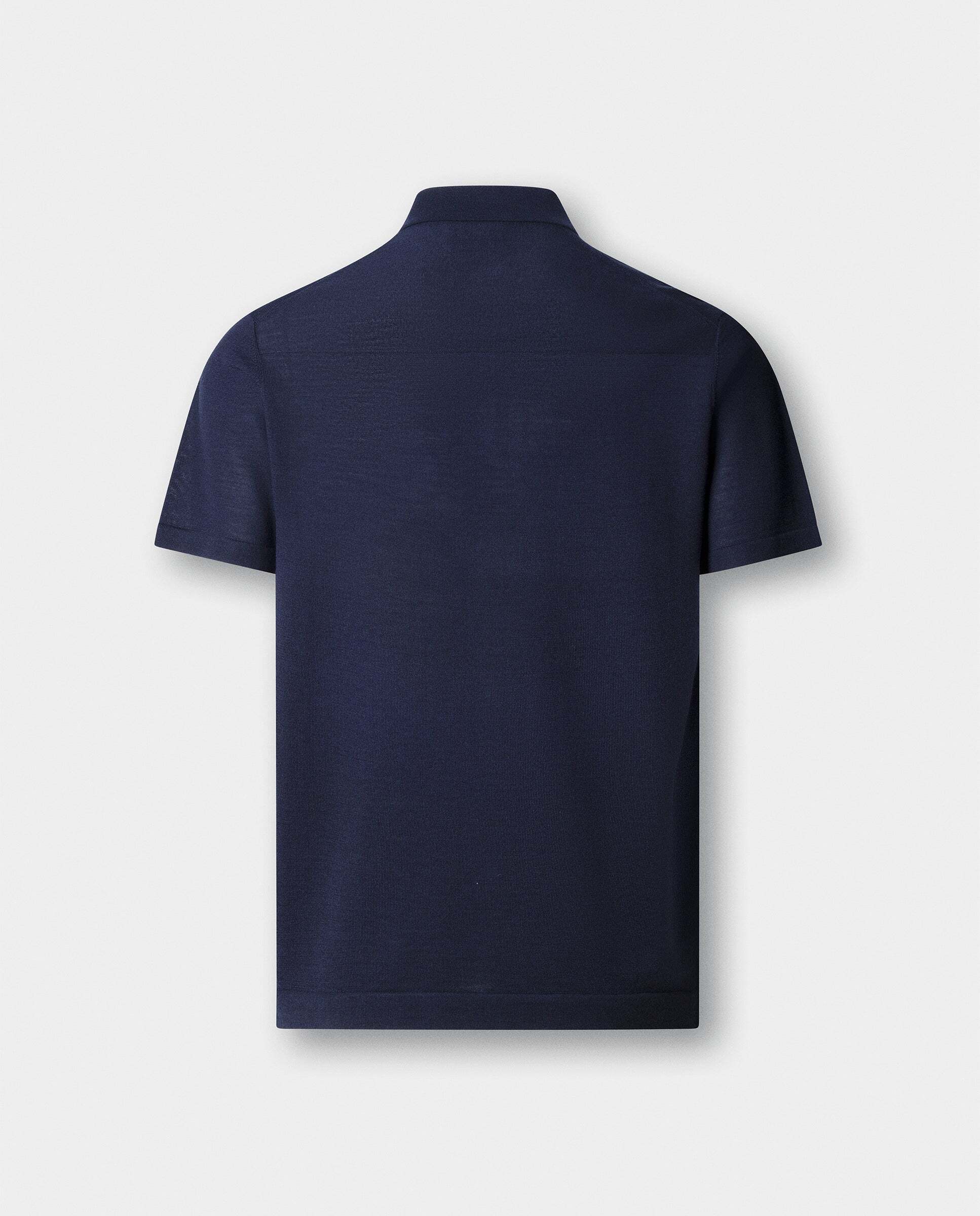 Polo manga corta mezcla de seda fit clásico - Hackett - Azul marino Azul marino-9