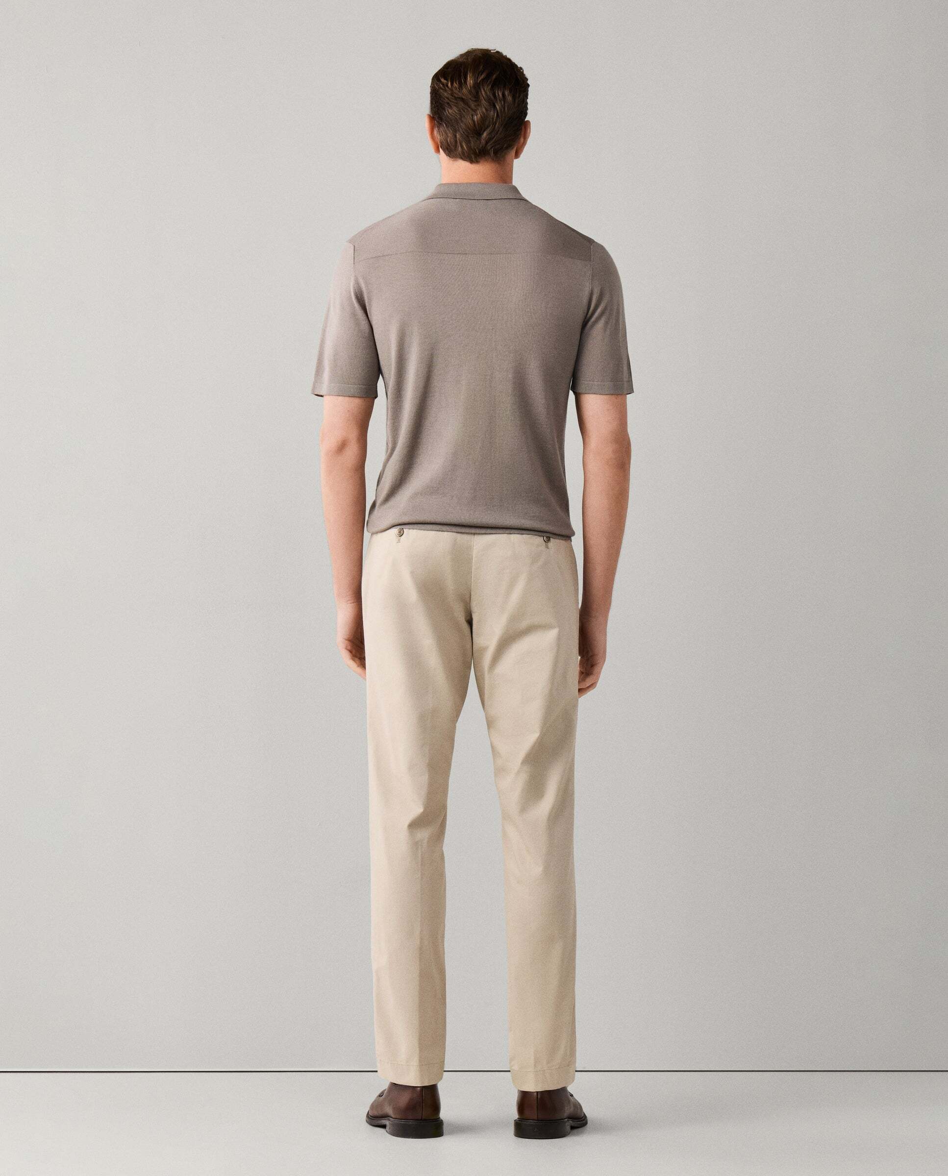 Polo manga corta mezcla de seda fit clásico - Hackett - Natural Natural-3