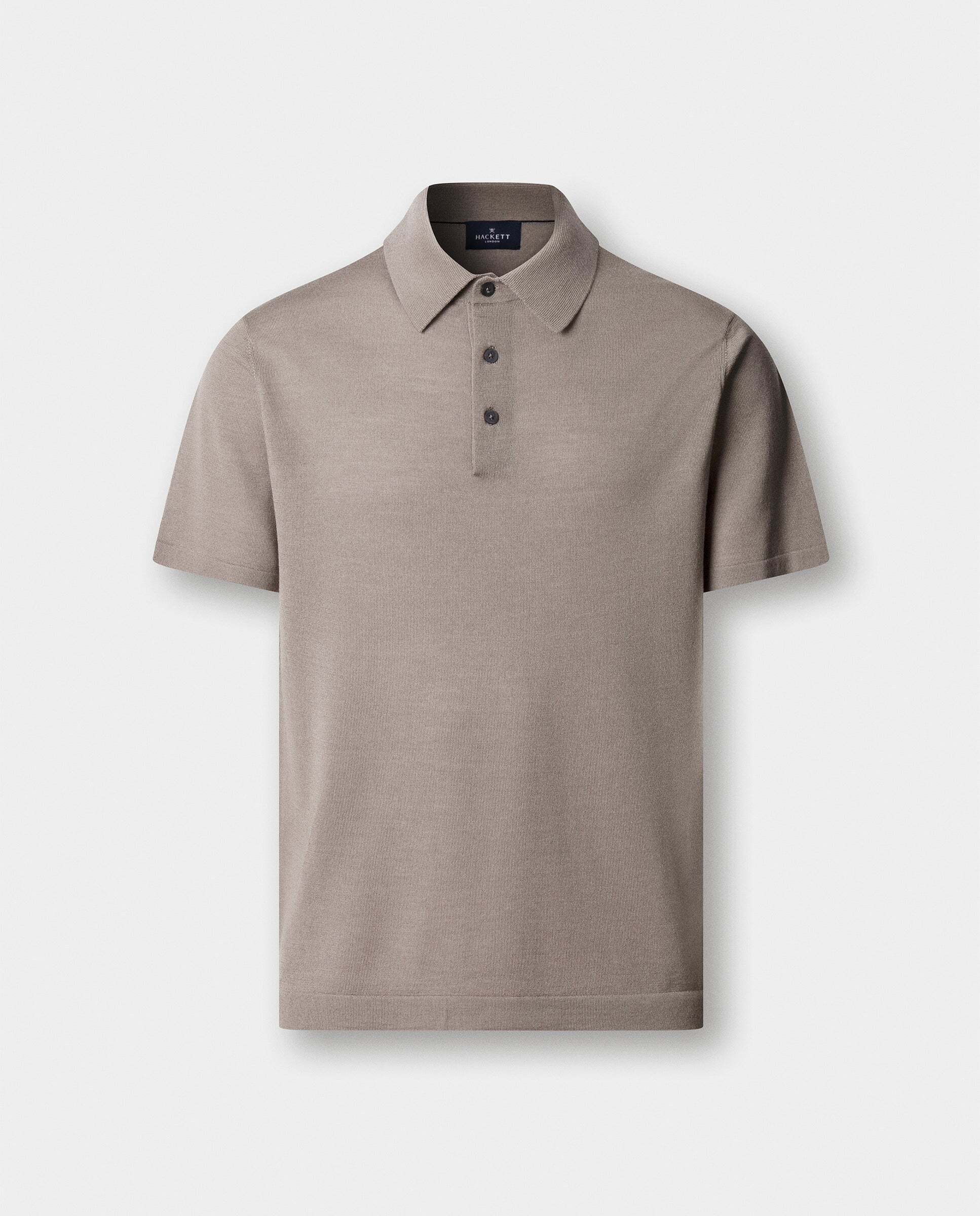 Polo manga corta mezcla de seda fit clásico - Hackett - Natural Natural-10