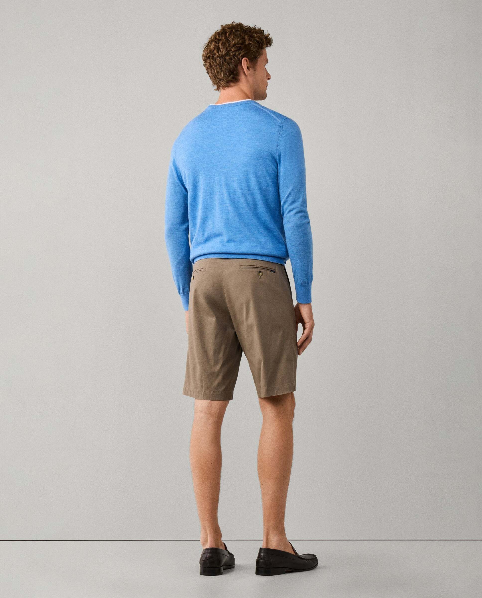 Jersey de hombre de lana merino cuello pico - Hackett - Azul Azul-3