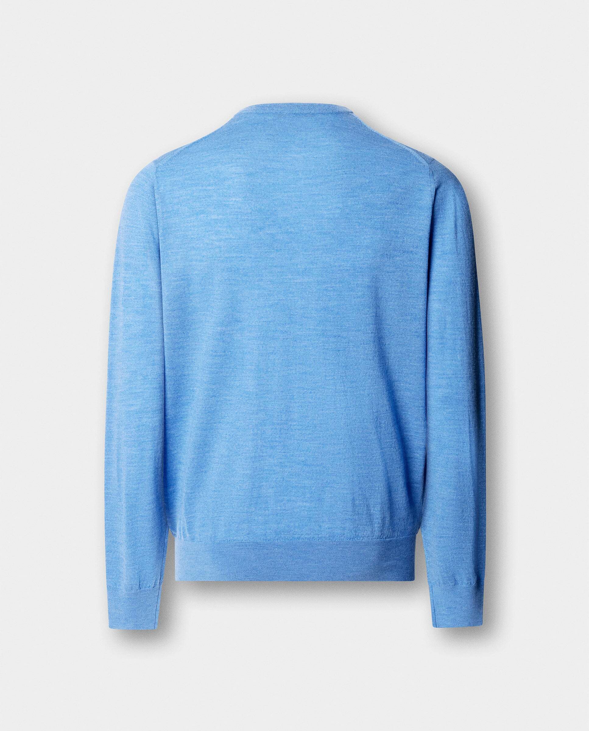 Jersey de hombre de lana merino cuello pico - Hackett - Azul Azul-7