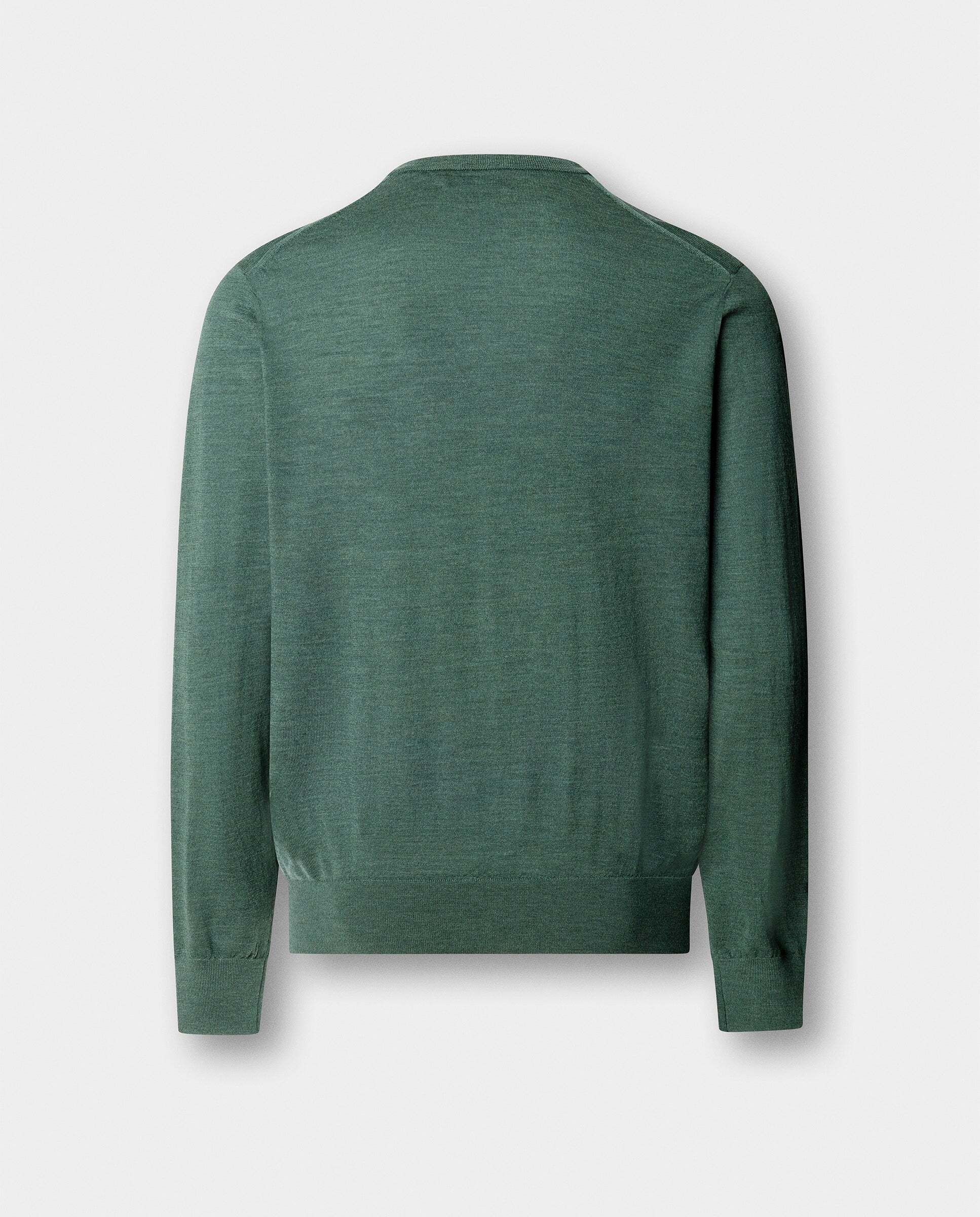Jersey de hombre de lana merino cuello pico - Hackett - Verde Verde-7
