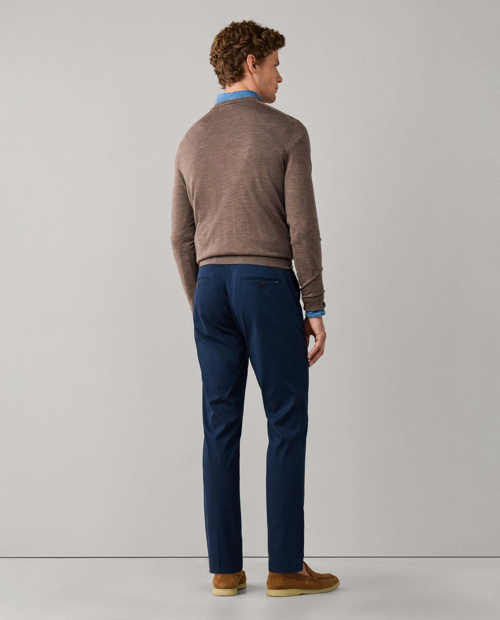 Jersey de hombre de lana merino cuello pico - Hackett - Natural Natural-3