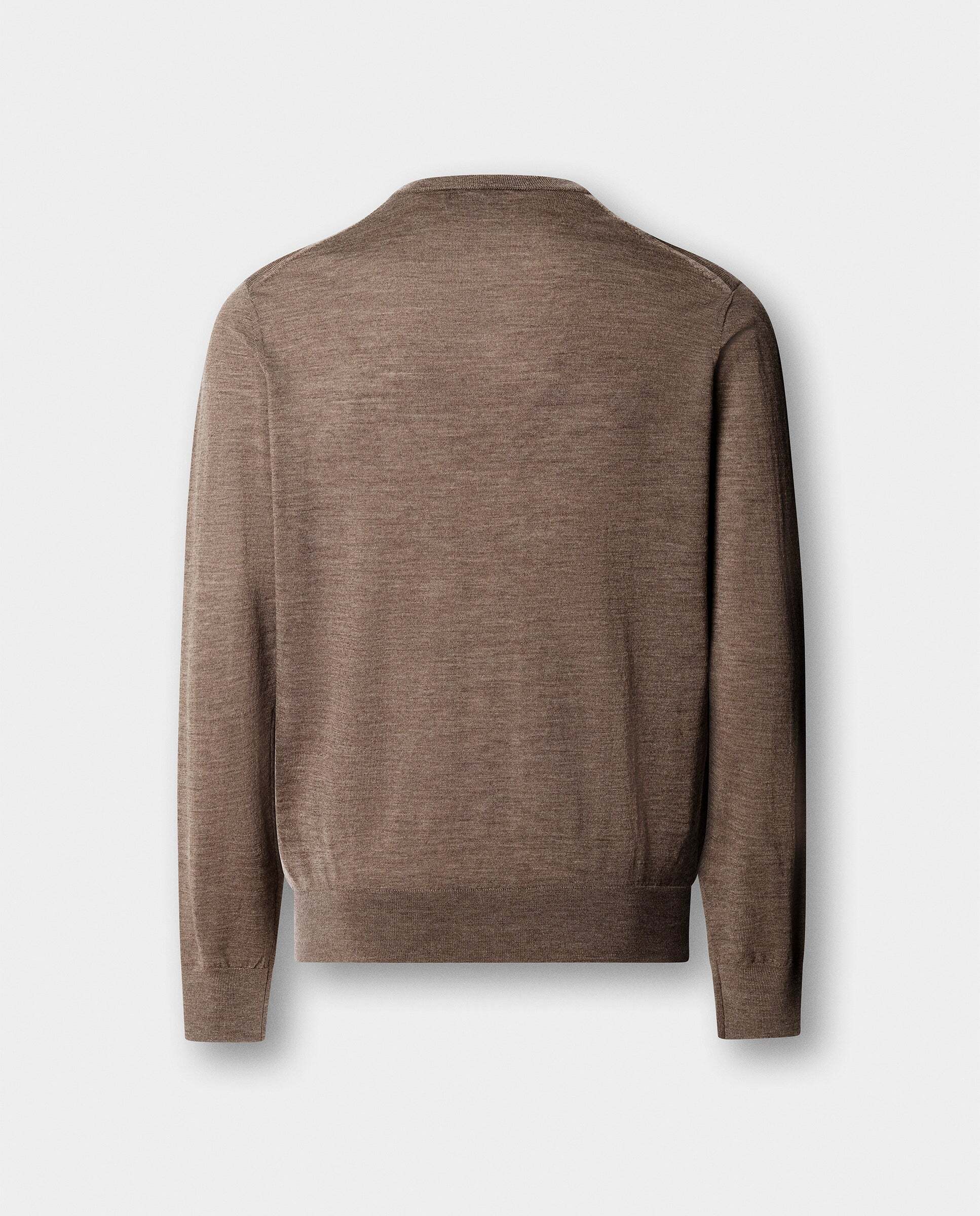 Jersey de hombre de lana merino cuello pico - Hackett - Natural Natural-7