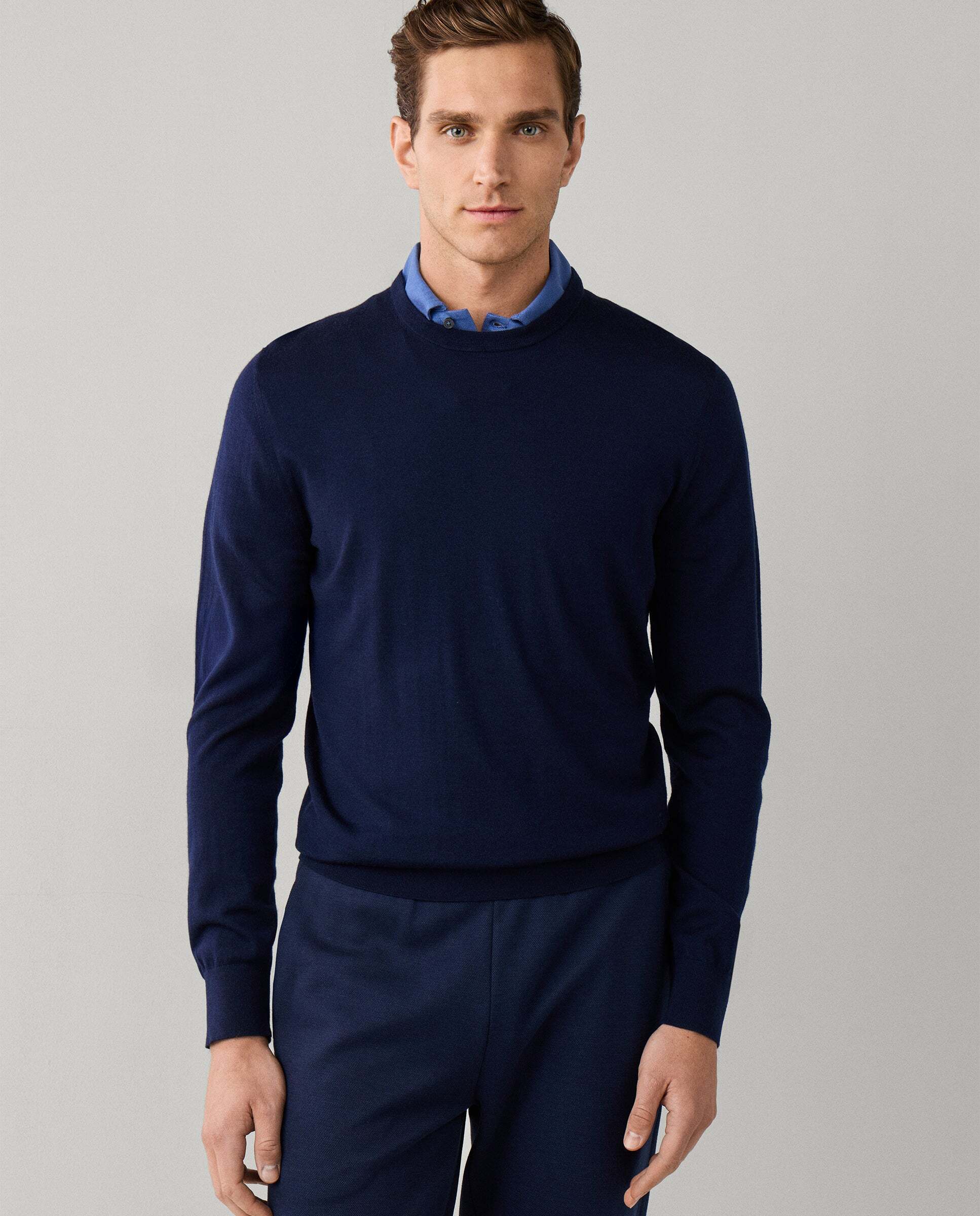 Hackett - Jersey de hombre de lana merino cuello redondo.