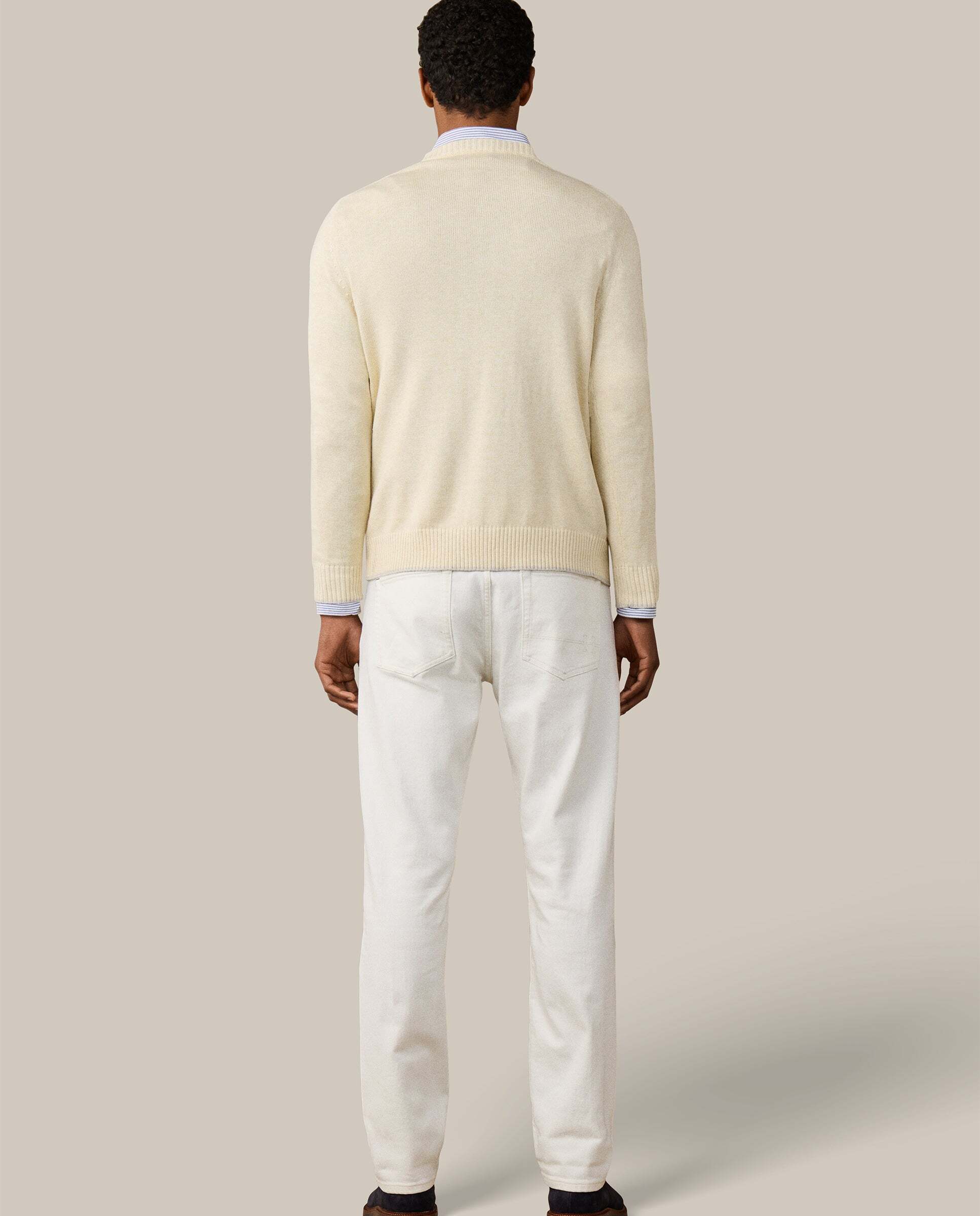 Sudadera de hombre cuello redondo con logo h - Hackett - Natural Natural-3