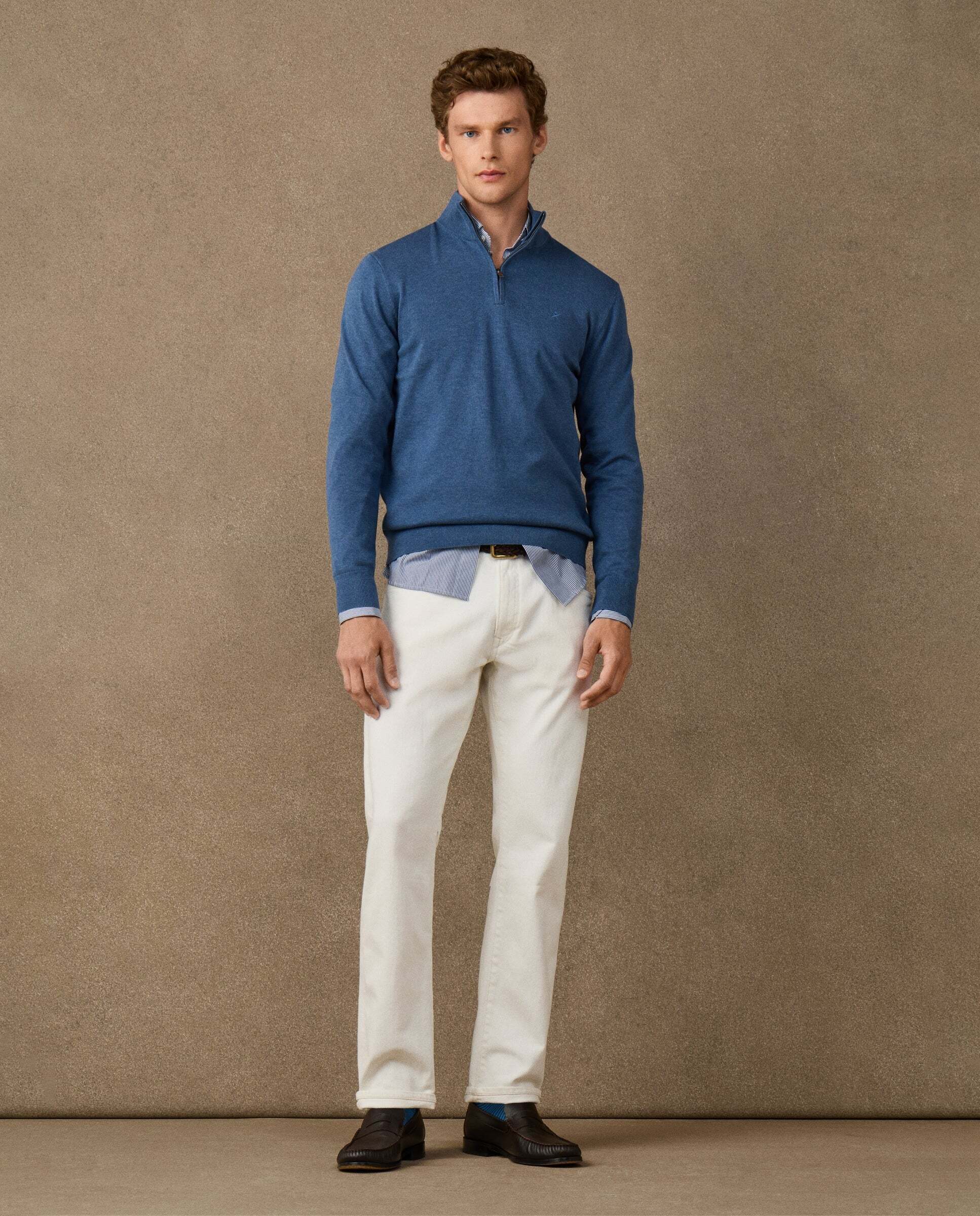 Jersey con cremallera algodón - Hackett - Azul Azul-2