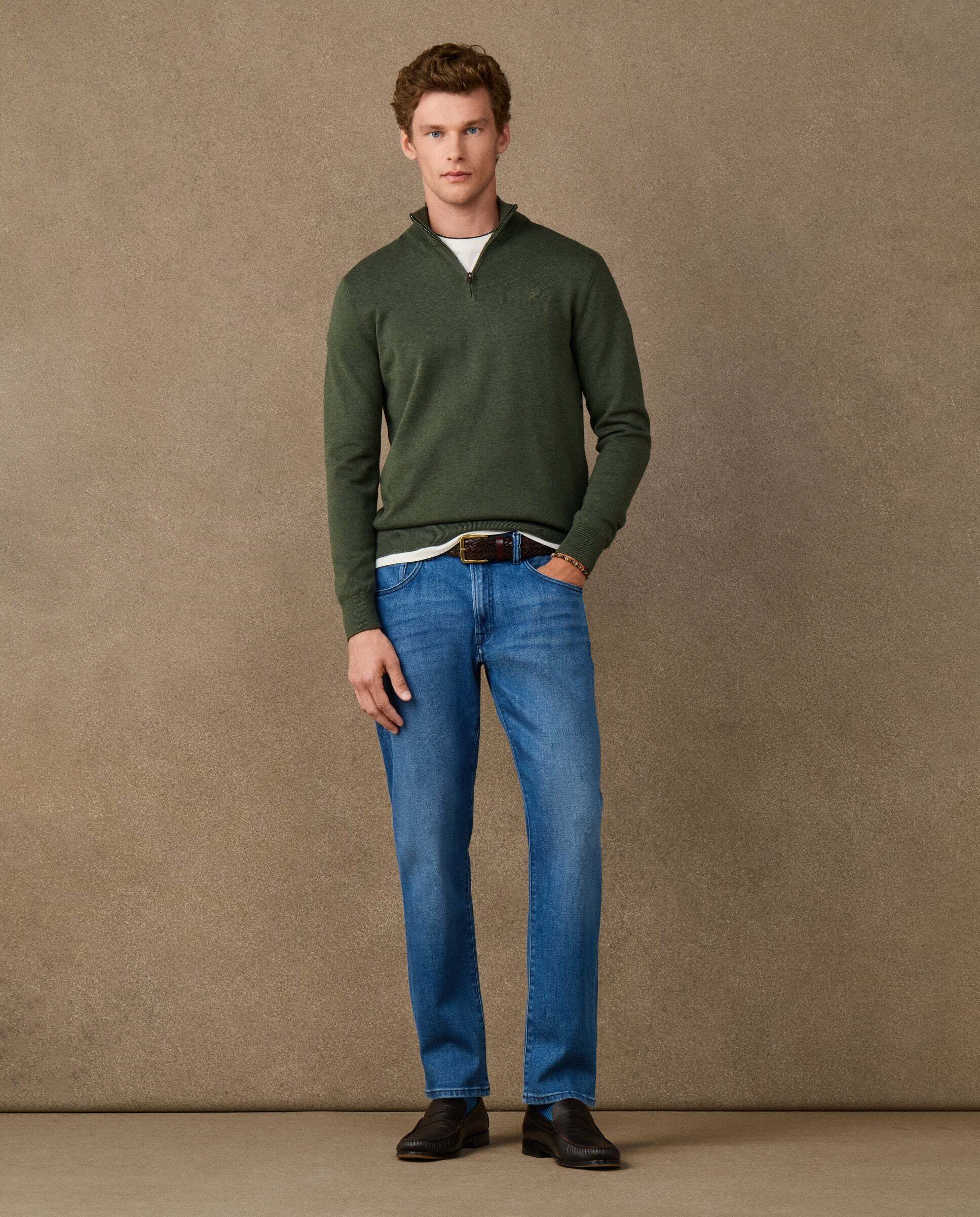 Jersey con cremallera algodón - Hackett - Verde Verde-2