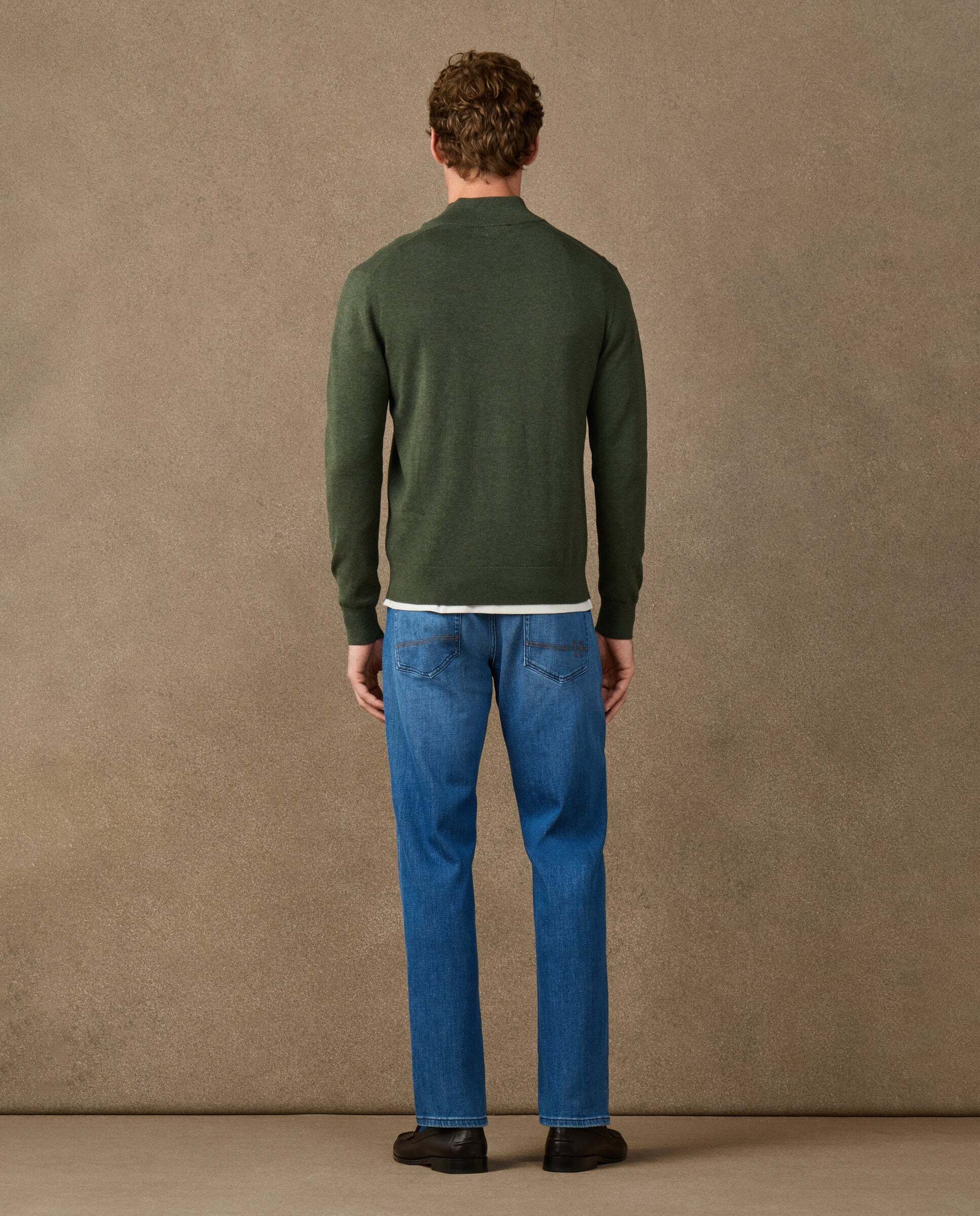 Jersey con cremallera algodón - Hackett - Verde Verde-3